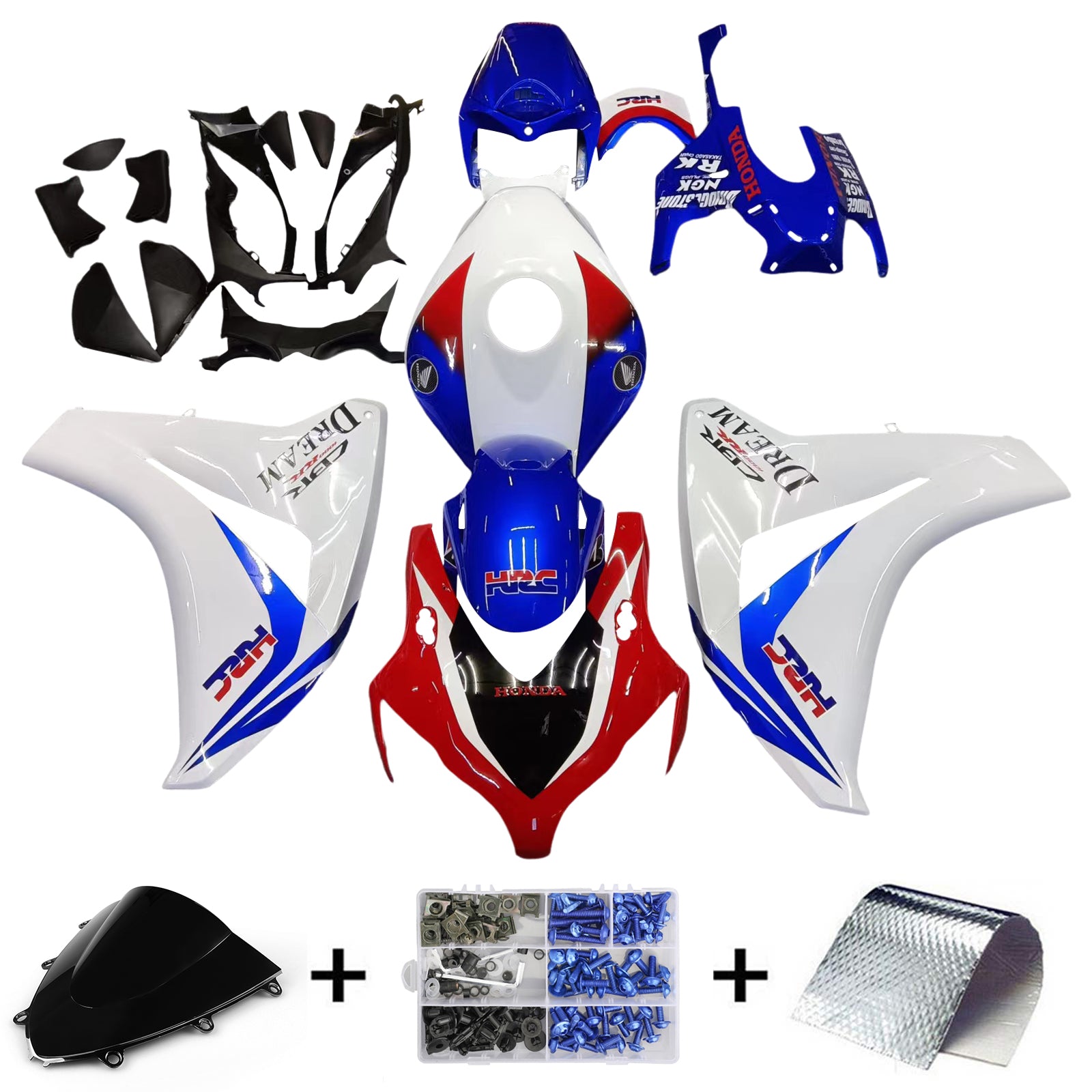 Amotopart ホンダ CBR1000RR 2008-2011 ブルー&レッド Style1 フェアリングキット