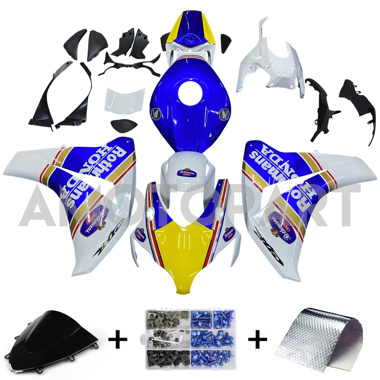 Amotopart 2008-2011 Honda CBR1000RR Blau&Gelber Verkleidungssatz
