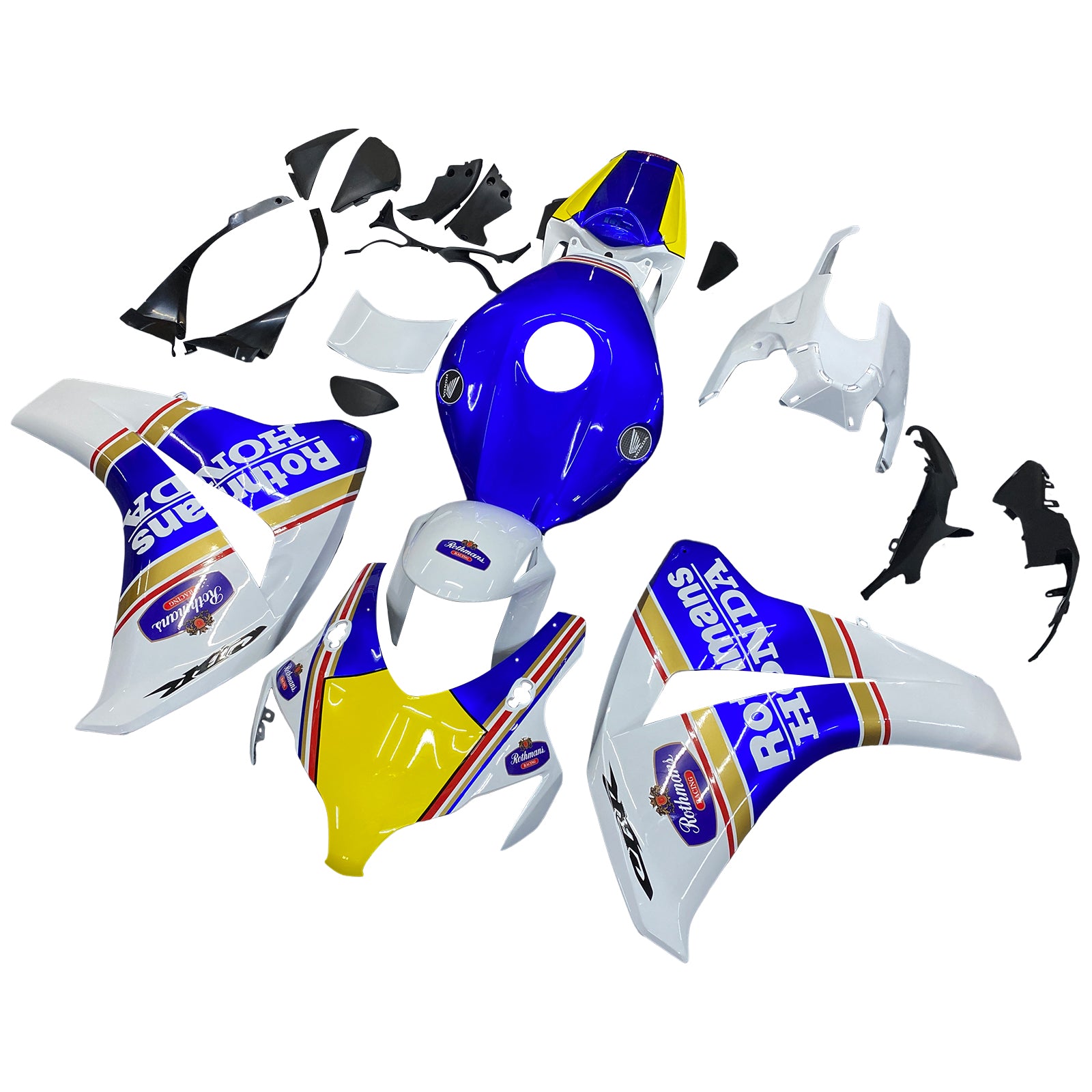 Amotopart Honda CBR1000RR Bleu 2008-2011&Kit de carénage jaune