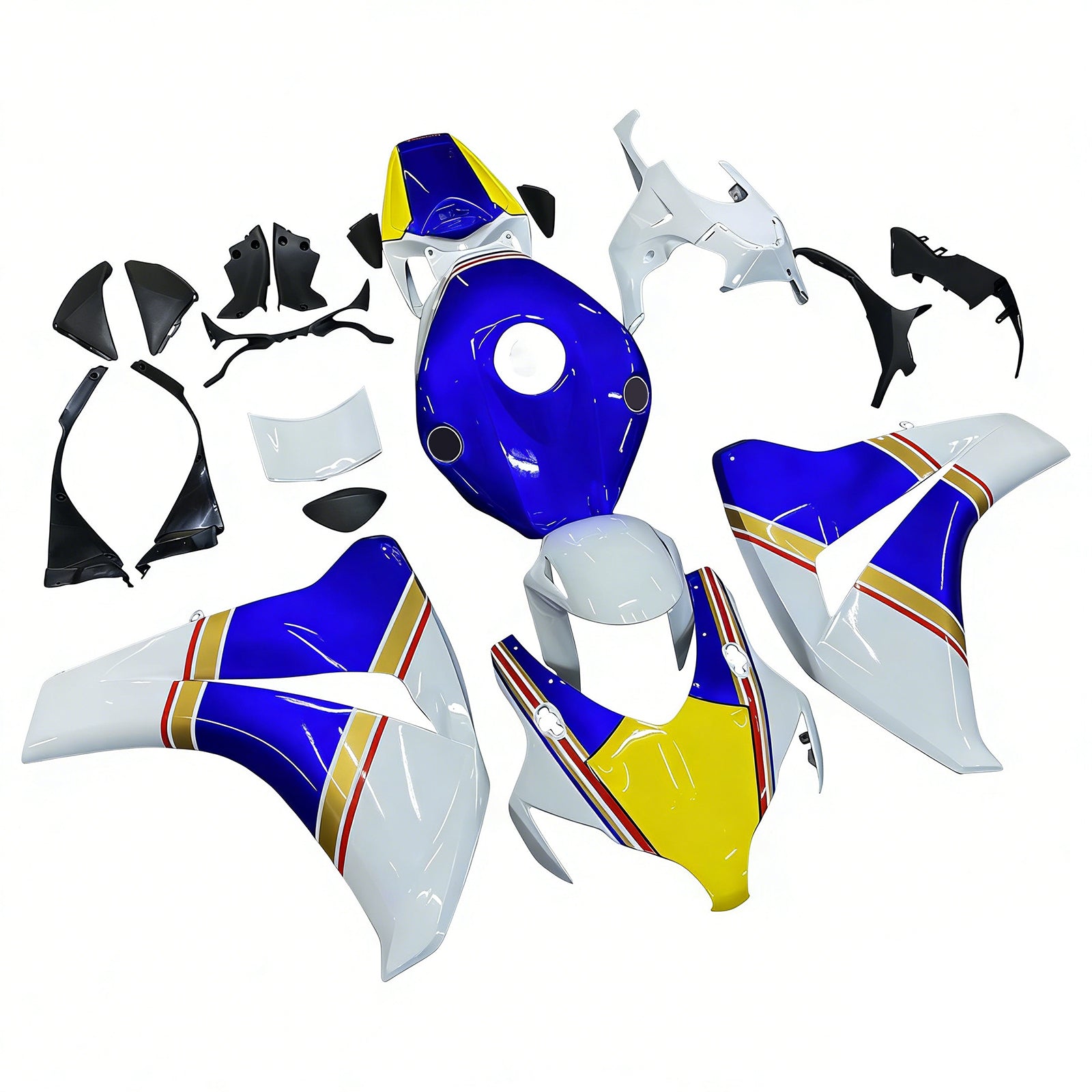 Amotopart 2008-2011 Honda CBR1000RR Blau&Gelber Verkleidungssatz