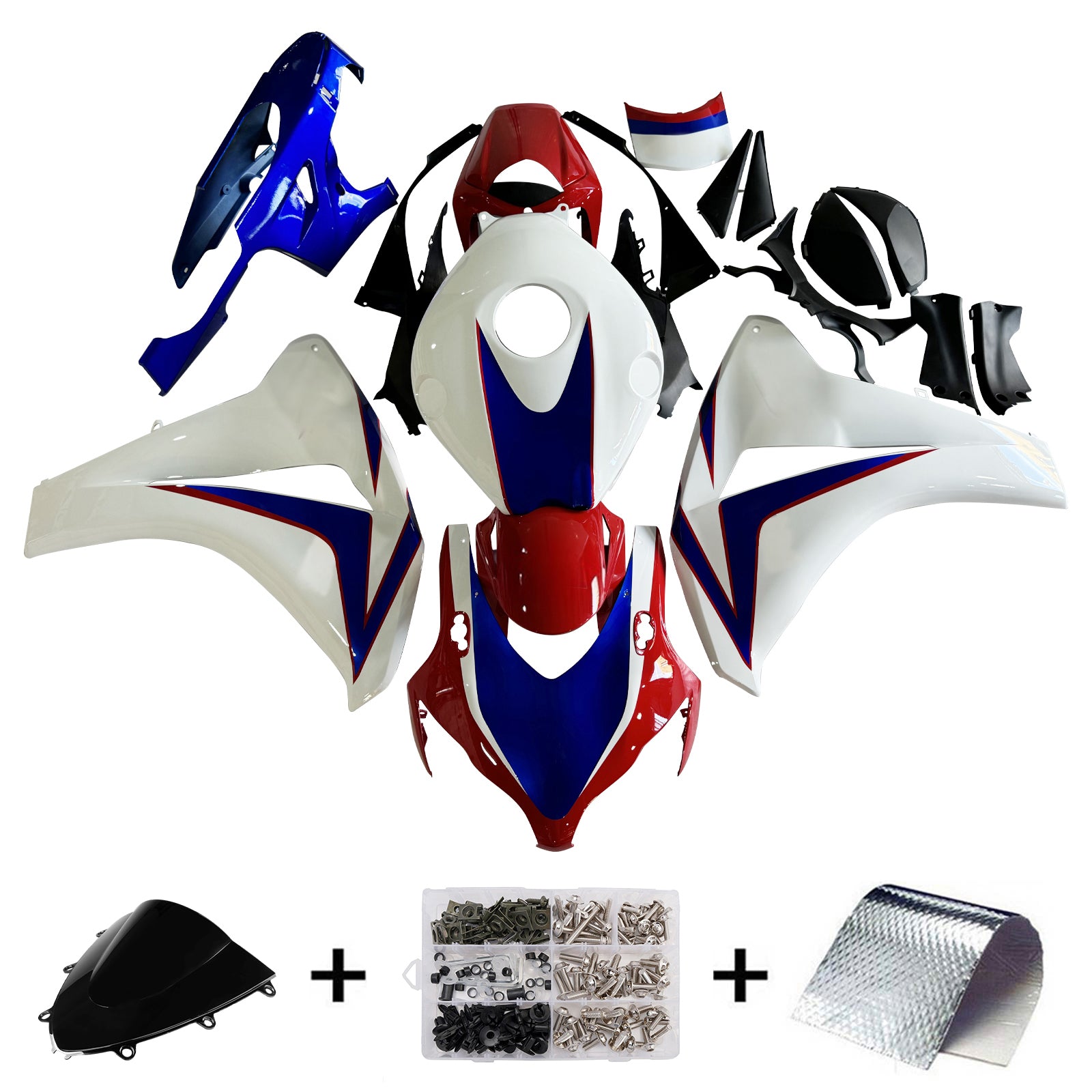 Amotopart Honda CBR1000RR 2008-2011 Blue&Red Fairing Kit