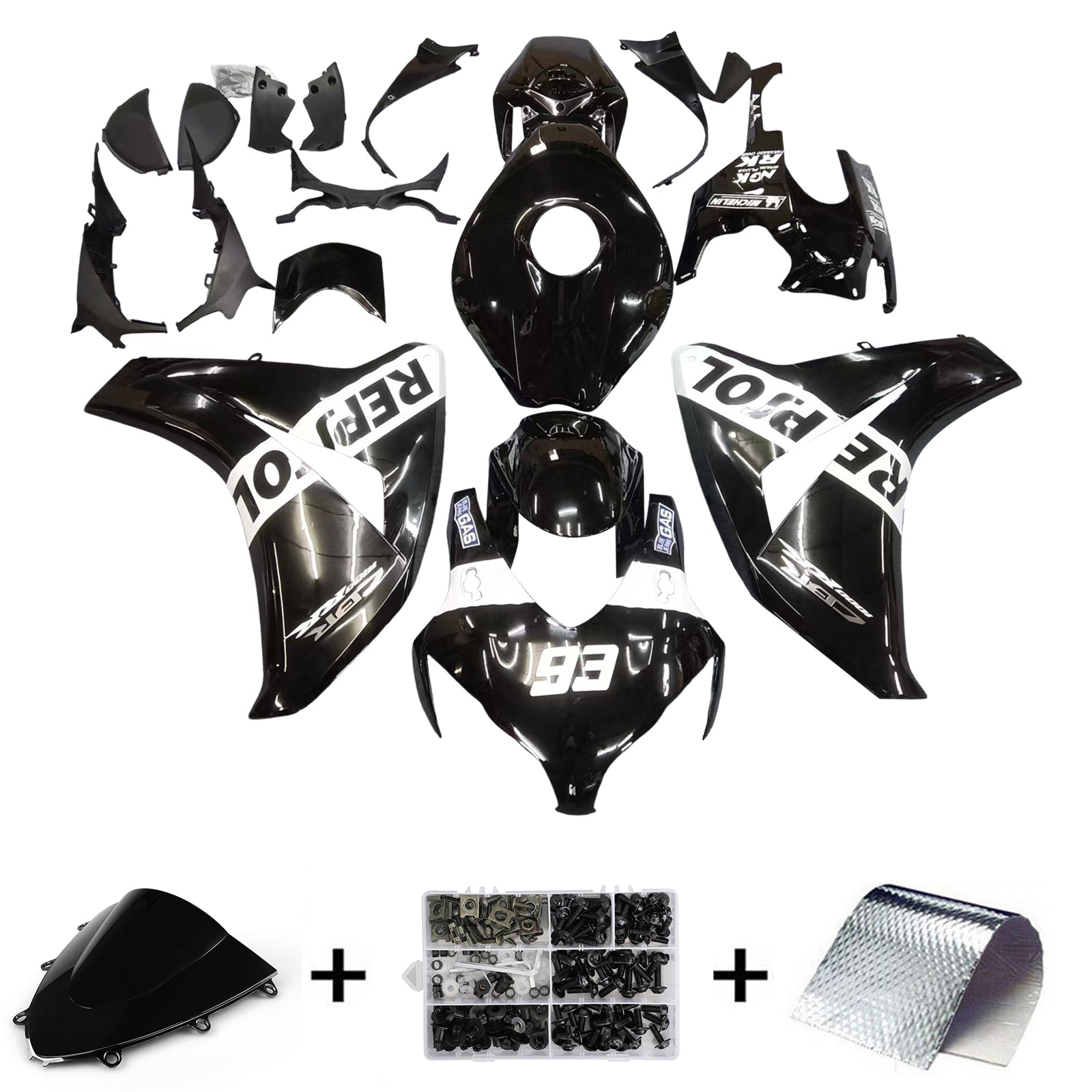 Amotopart Honda CBR1000RR 2008-2011 Black Repjol Fairing Kit