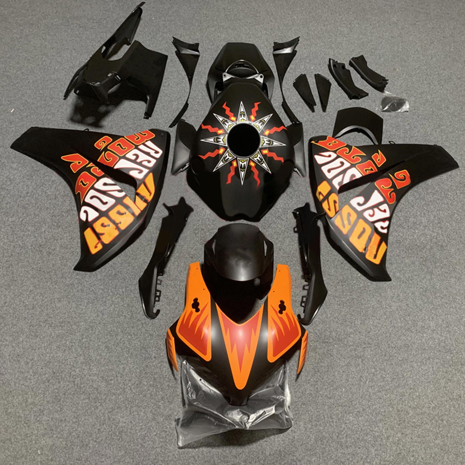 Amotopart 2008-2011 Honda CBR1000RR Matte Colorful Logo Fairing Kit