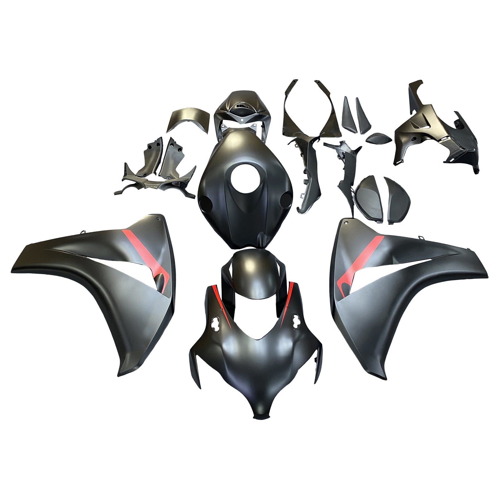 Amotopart 2008-2011 Honda CBR1000RR Matte Black with Red Fairing Kit