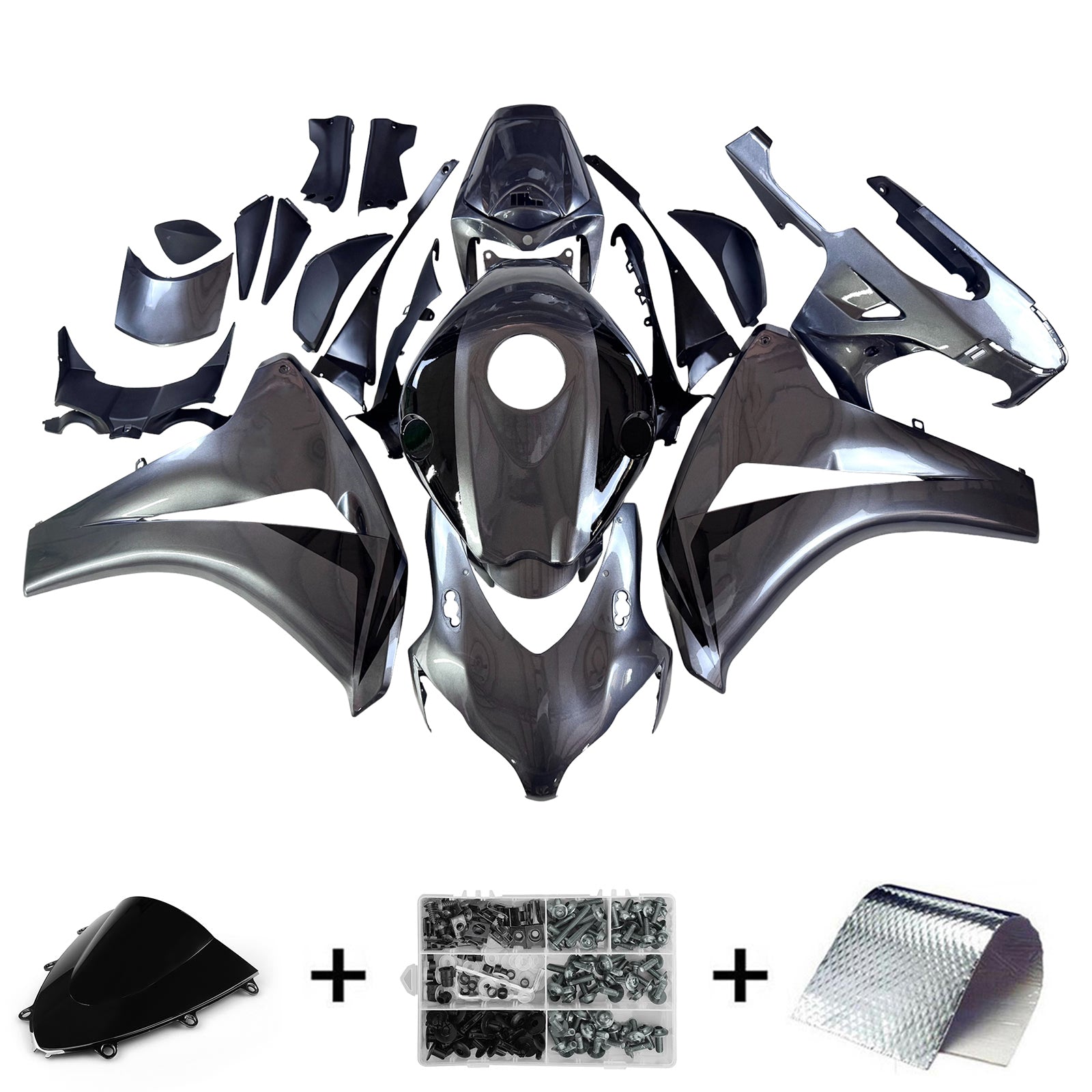 Amotopart 2008-2011 Honda CBR1000RR Gloss Grey Fairing Kit