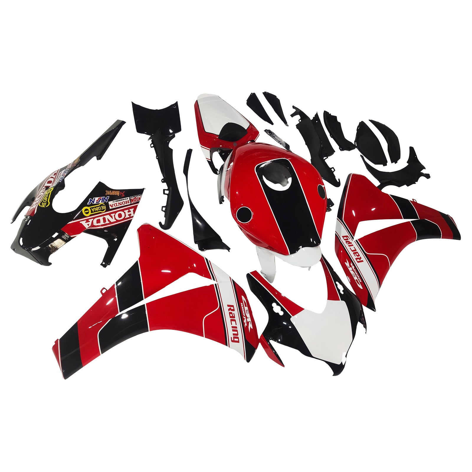 Kit carena Amotopart 2008-2011 Honda CBR1000RR rosso e nero