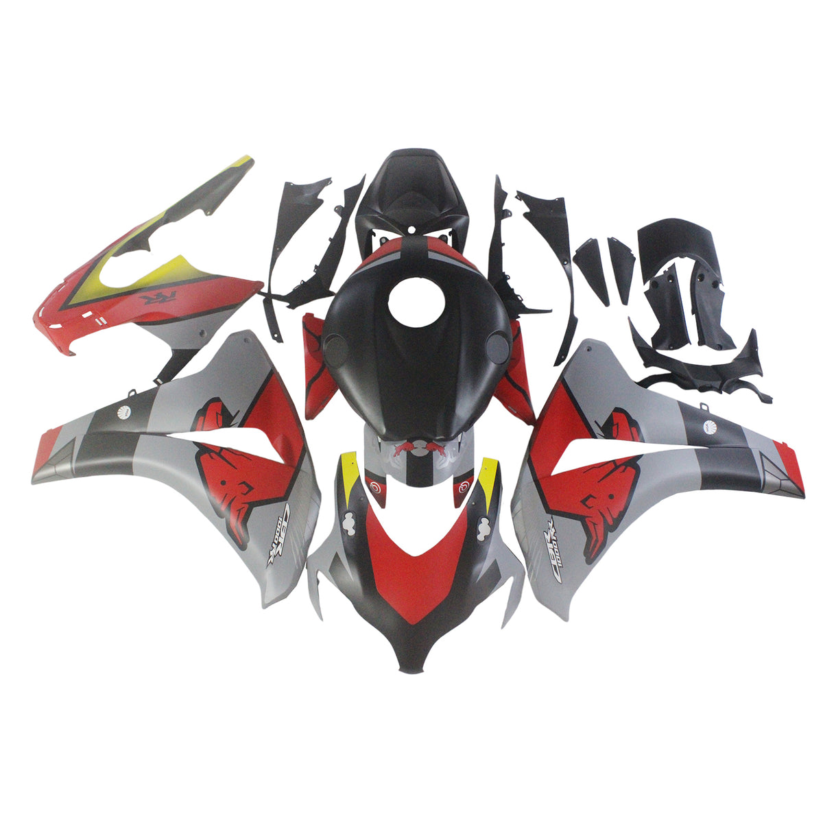 Amotopart 2008-2011 ホンダ CBR1000RR マットグレー グラフィックフェアリングキット付き