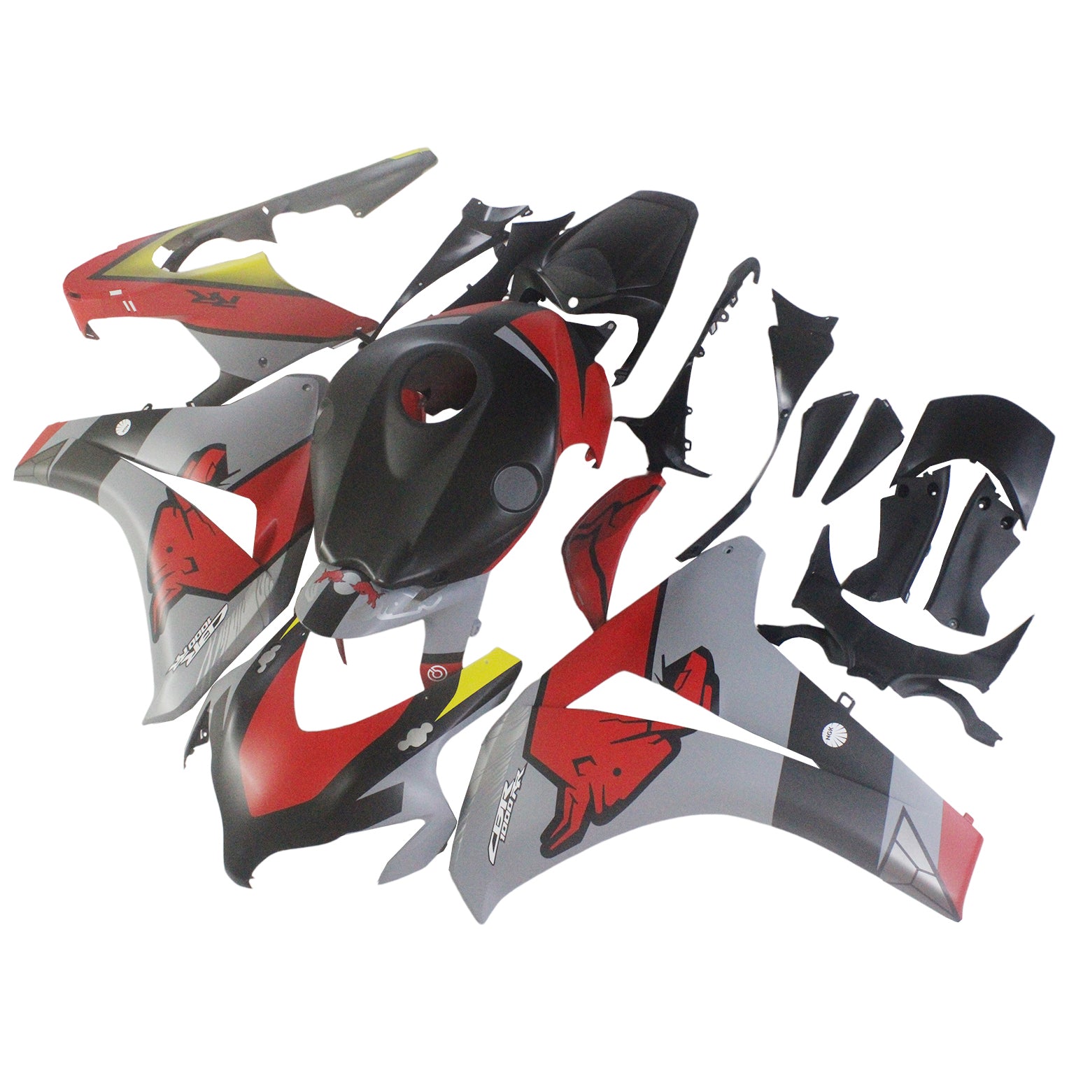 Amotopart 2008-2011 Honda CBR1000RR grigio opaco con kit carenatura grafica