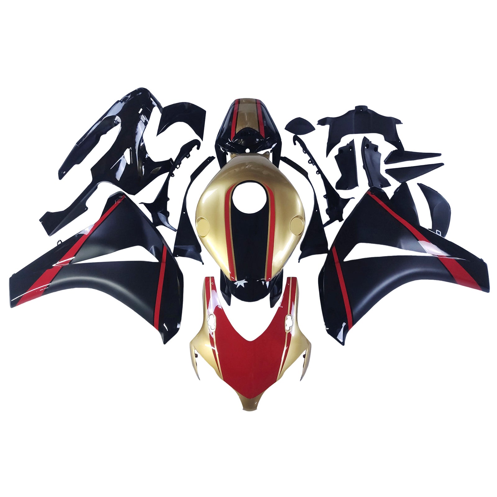 Amotopart 2008-2011 ホンダ CBR1000RR ゴールド&レッド フェアリングキット