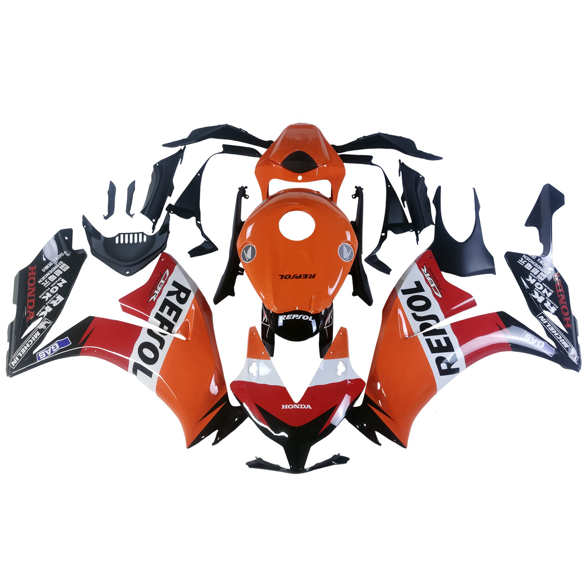 Amotopart 2012-2016 CBR1000RR Honda Kit de carénage orange et rouge