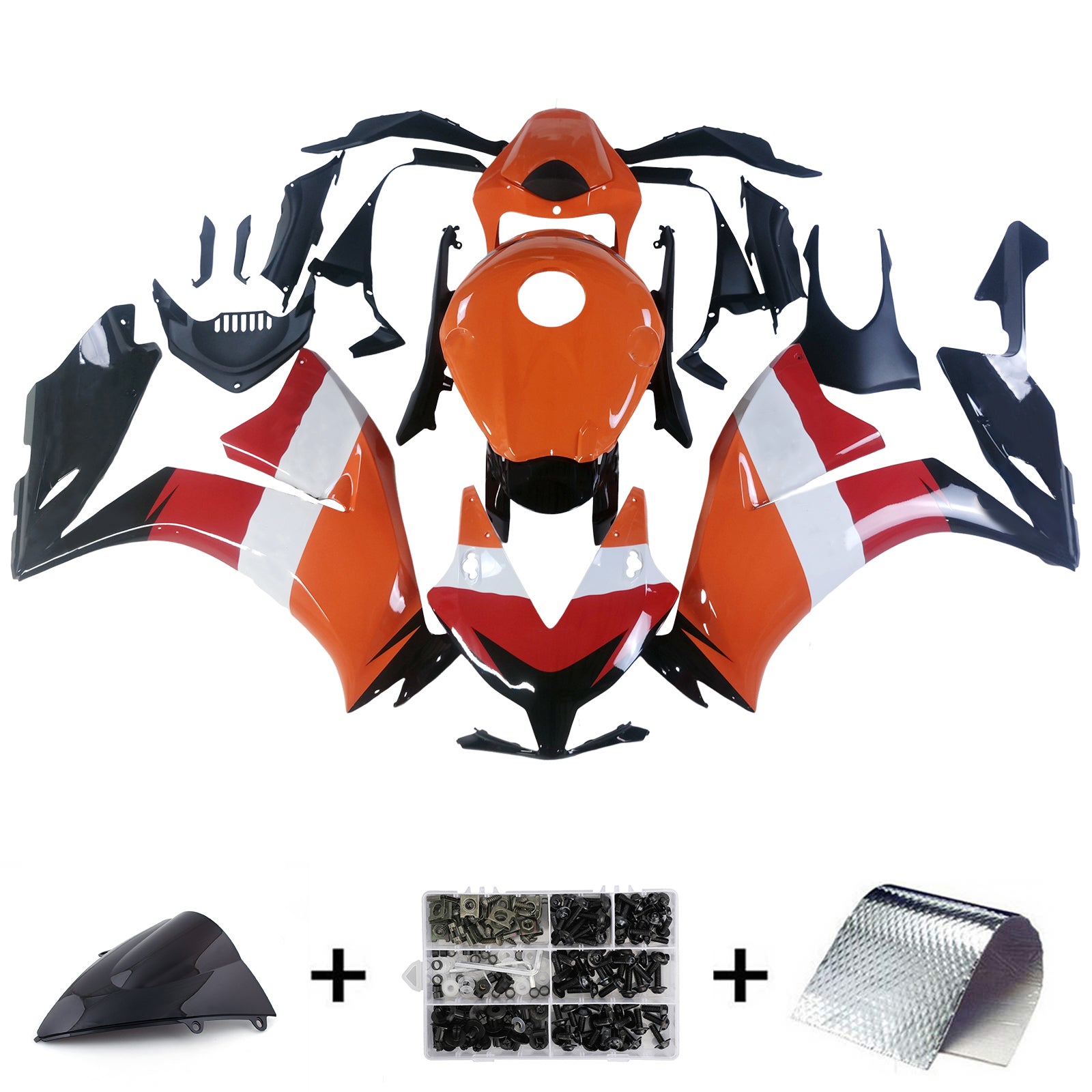 Amotopart 2012-2016 CBR1000RR ホンダ オレンジ&レッド フェアリングキット