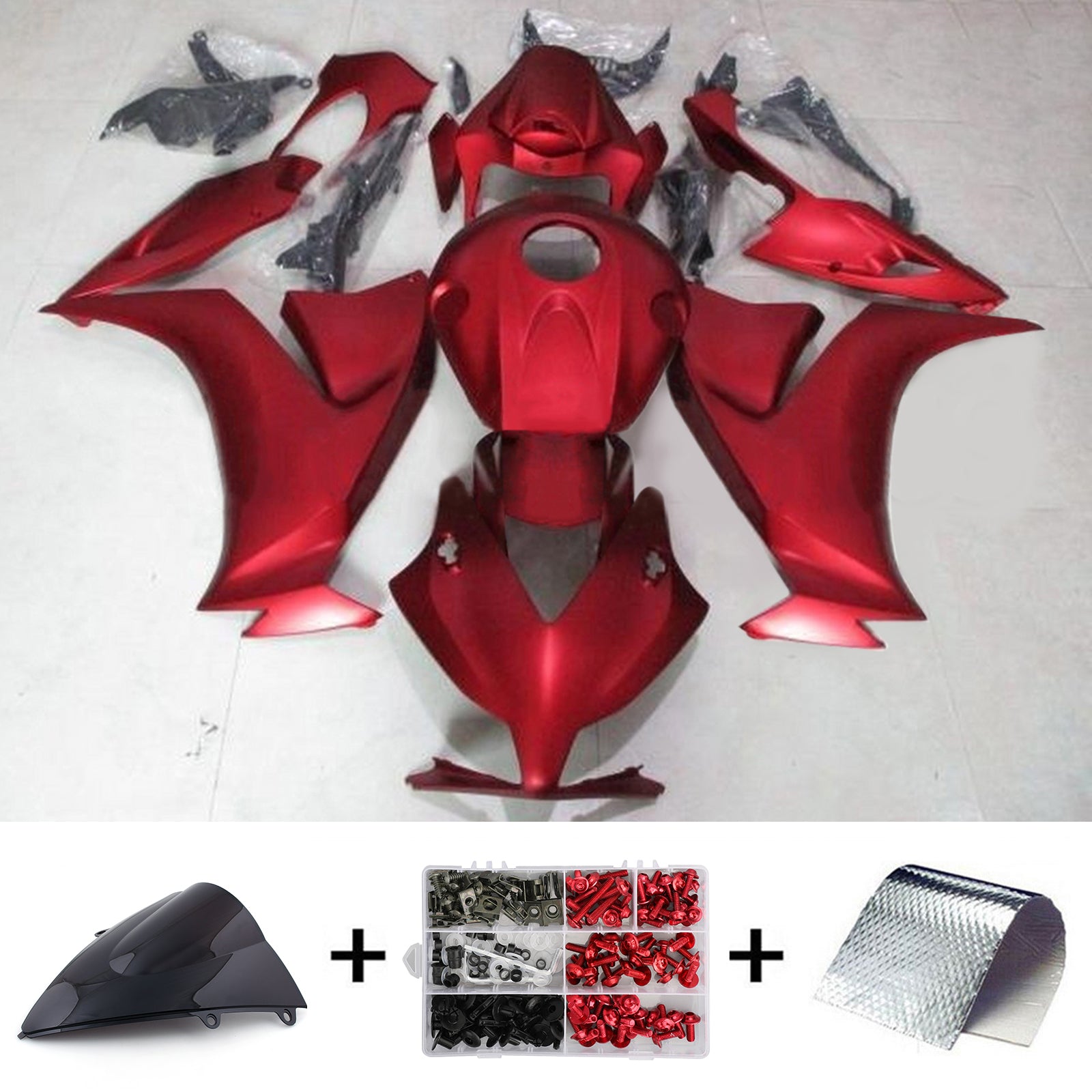 Amotopart 2012-2016 Honda Cbr1000rr Kit de carenado rojo mate