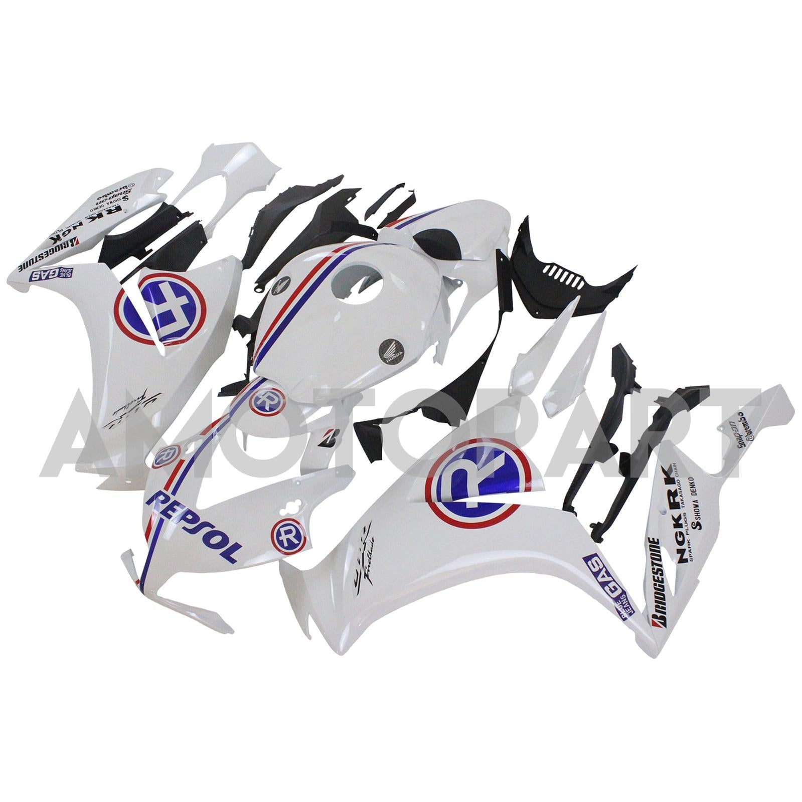 Amotopart 2012-2016 CBR1000RR HONDA WHITE s Blue Accent Fairing Kit