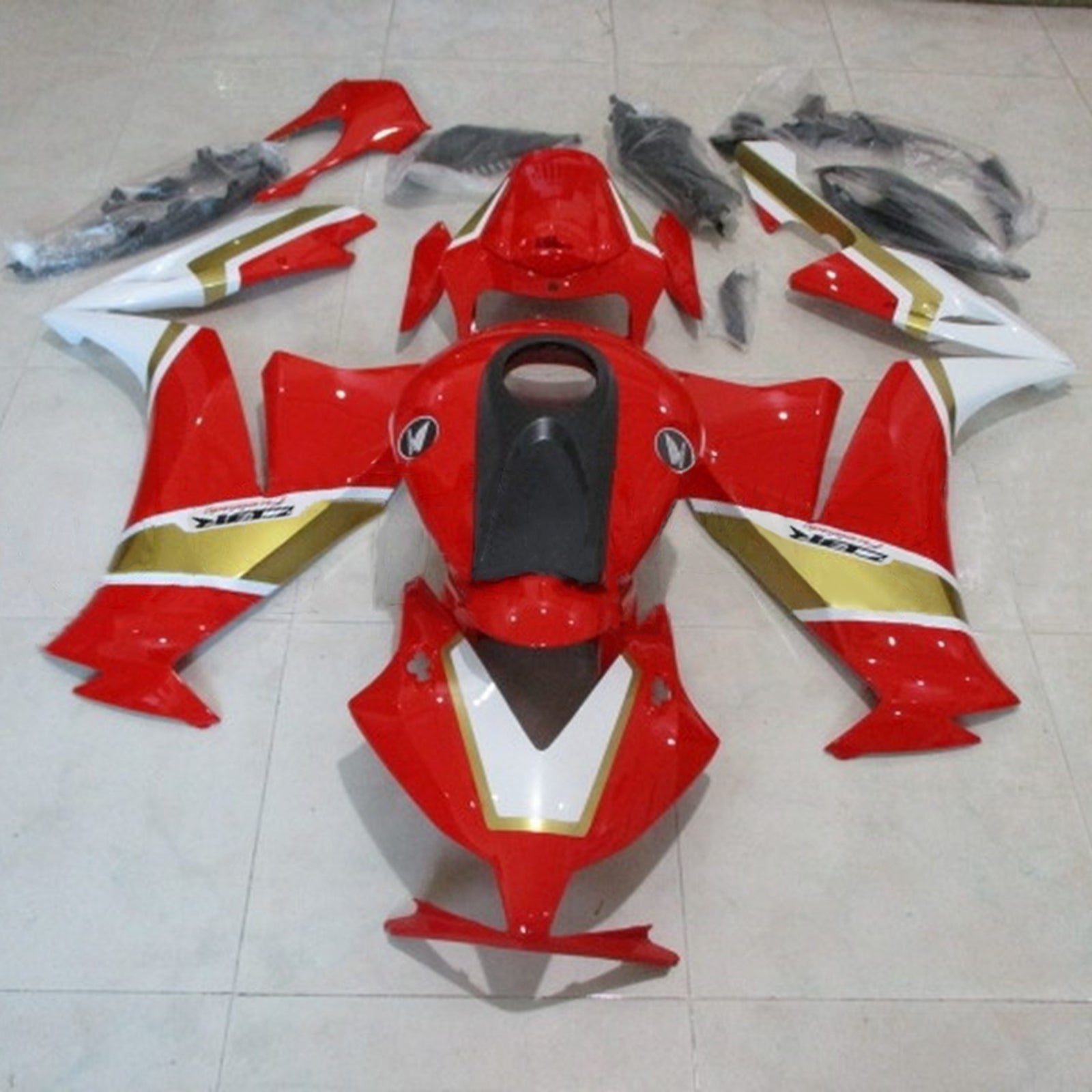 Amotopart 2012-2016 Honda Cbr1000rr Kit de carenado rojo y dorado