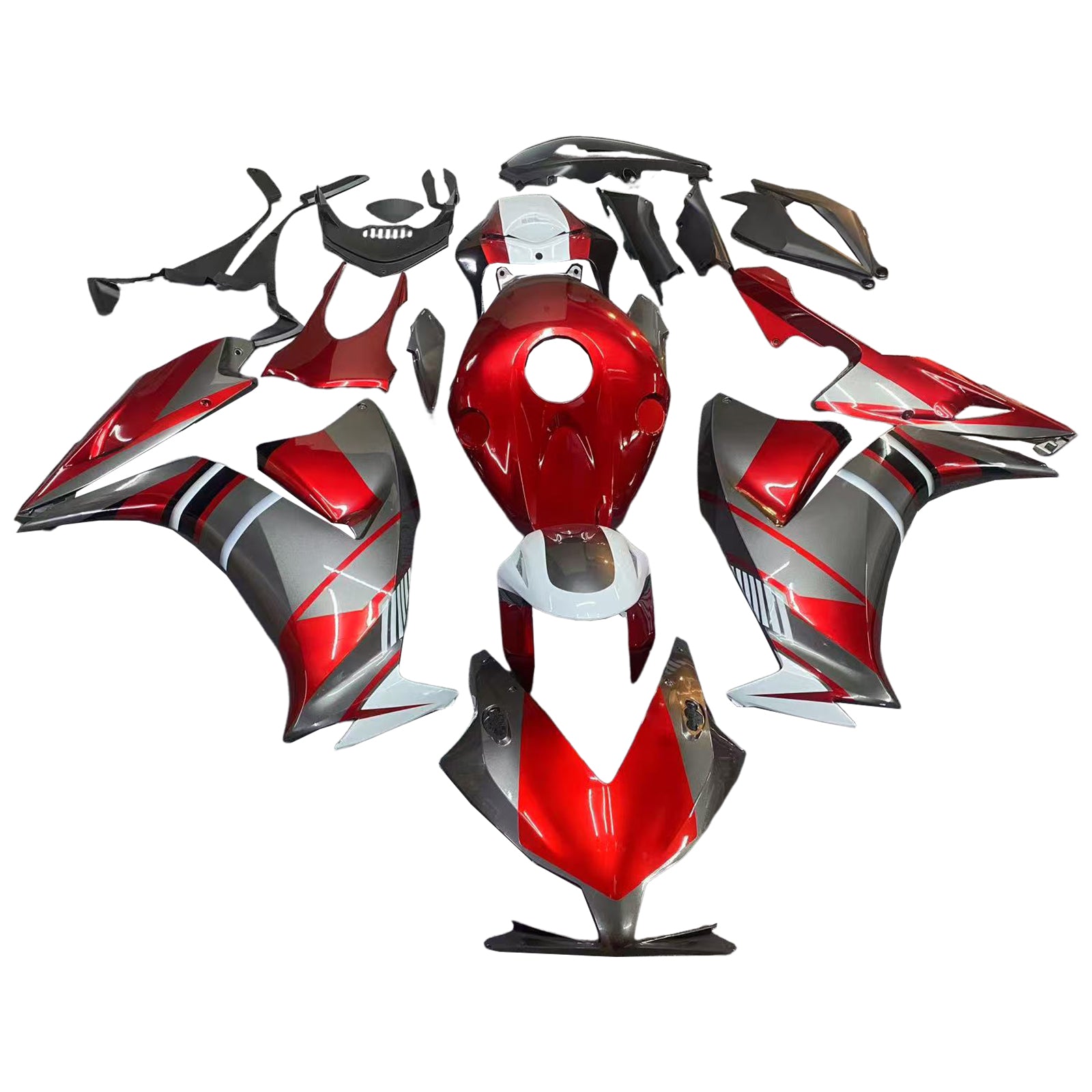 Amotopart 2012-2016 CBR1000RR Honda Rouge&Kit de carénage gris