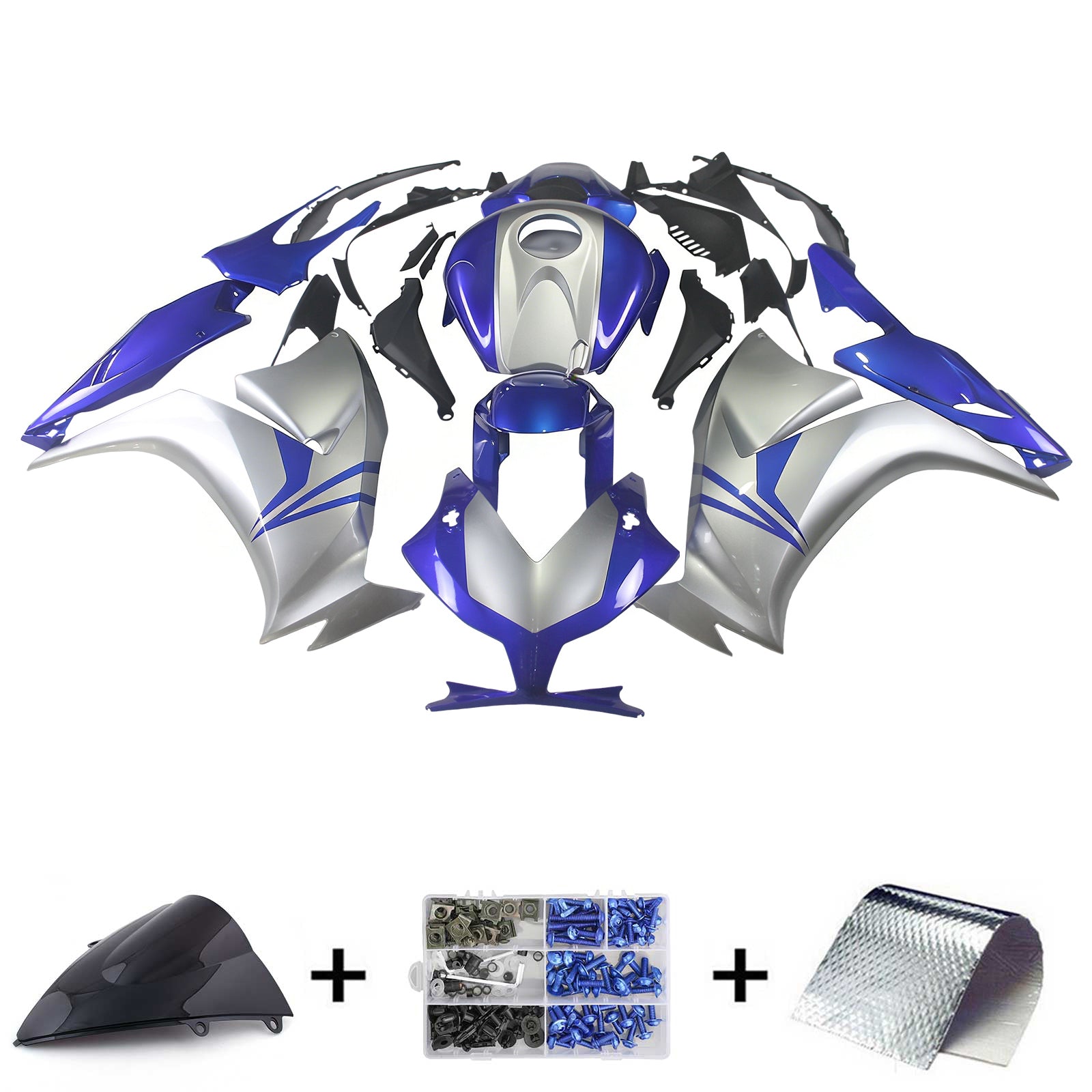 Amotopart 2012-2016 CBR1000RR Honda Blue & White Style1 Fairing Kit