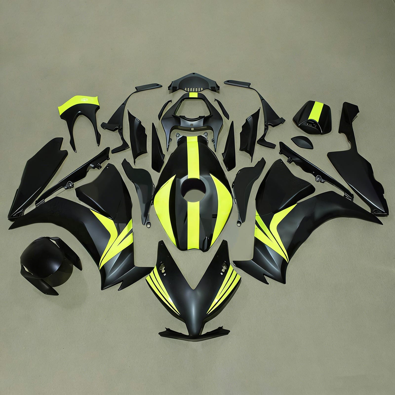 Amotopart 2012-2016 CBR1000RR Honda Kit de carenado negro y amarillo