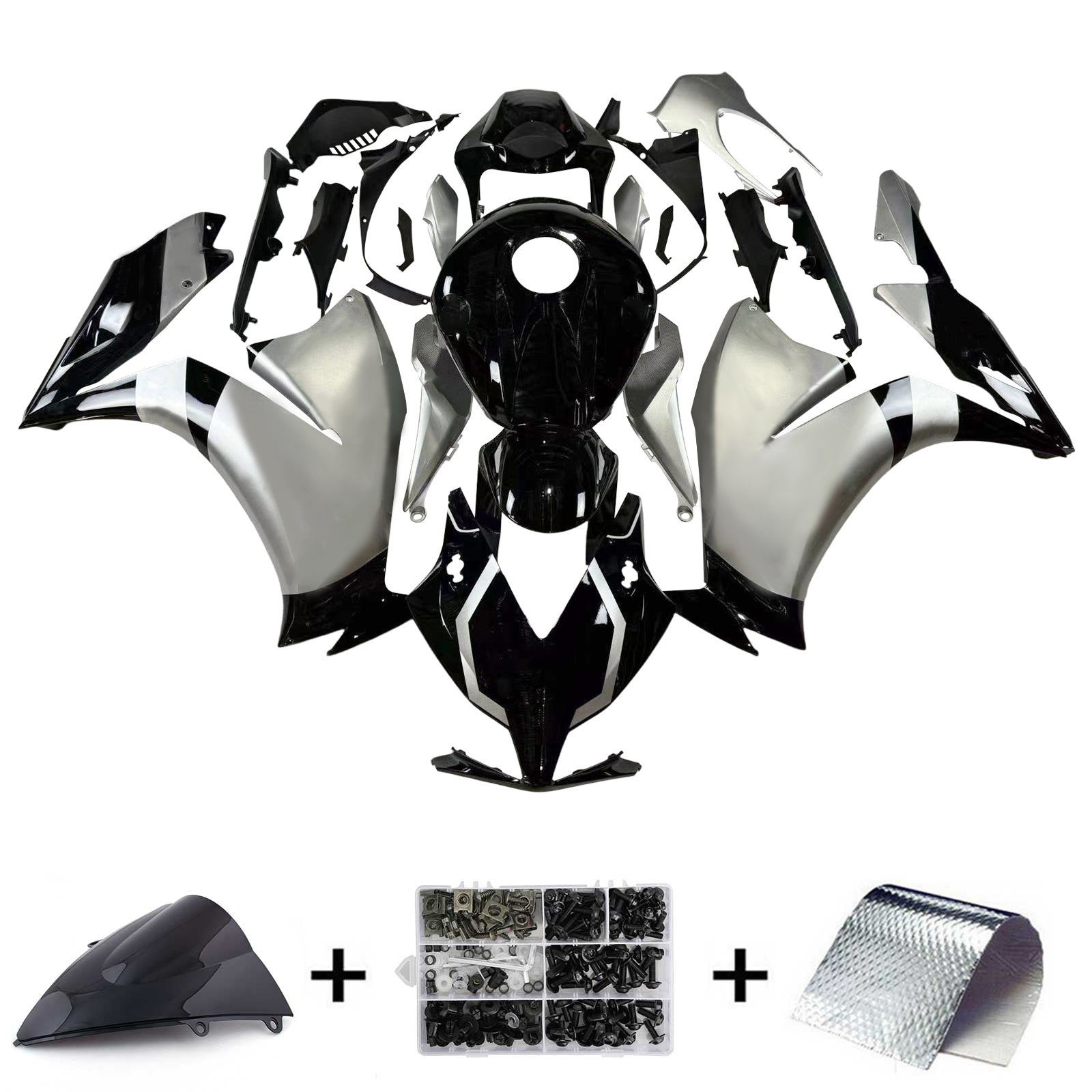Amotopart 2012-2016 CBR1000RR Honda Black&Grey Fairing Kit