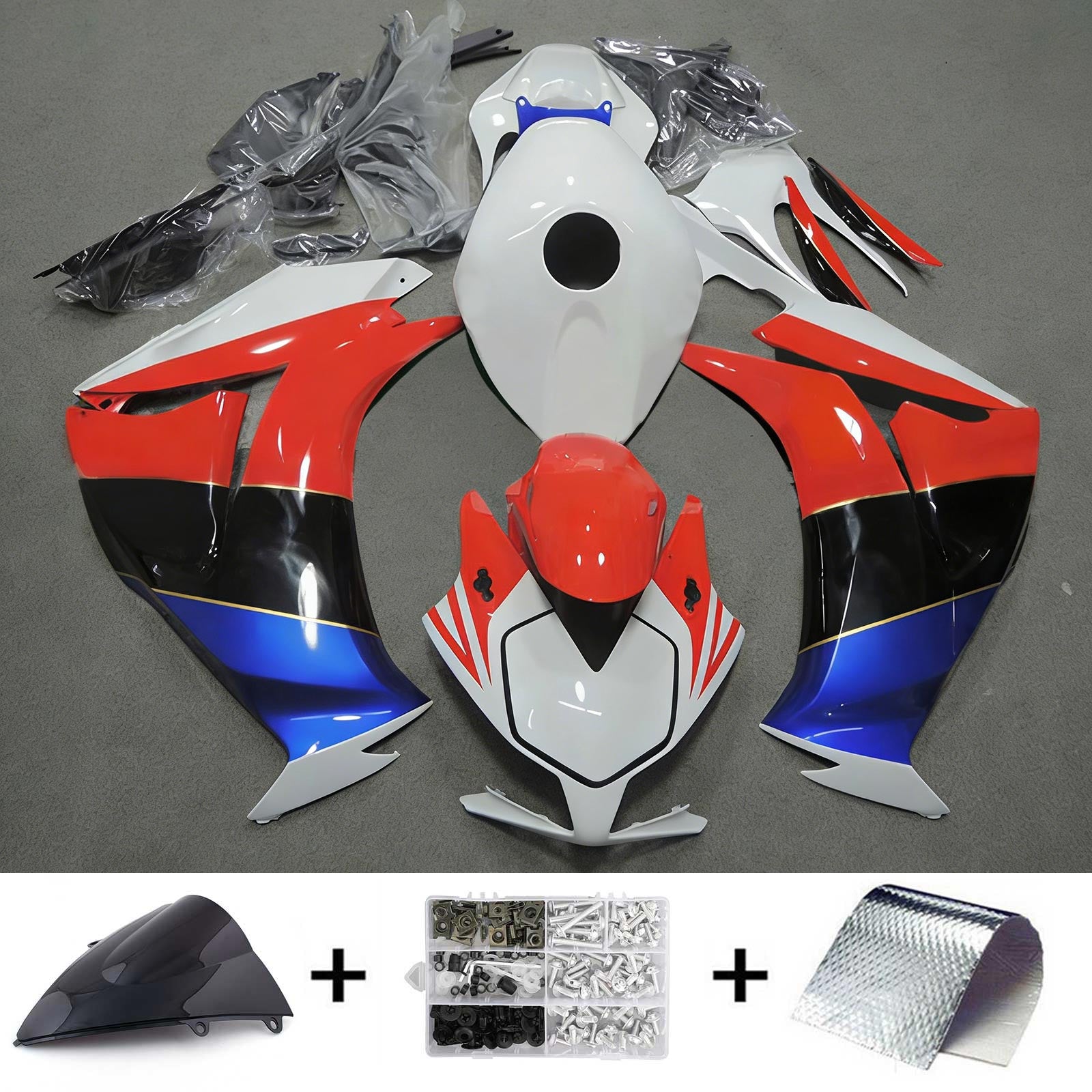 Amotopart 2012-2016 CBR1000RR Honda Blue&Red Style1 Fairing Kit