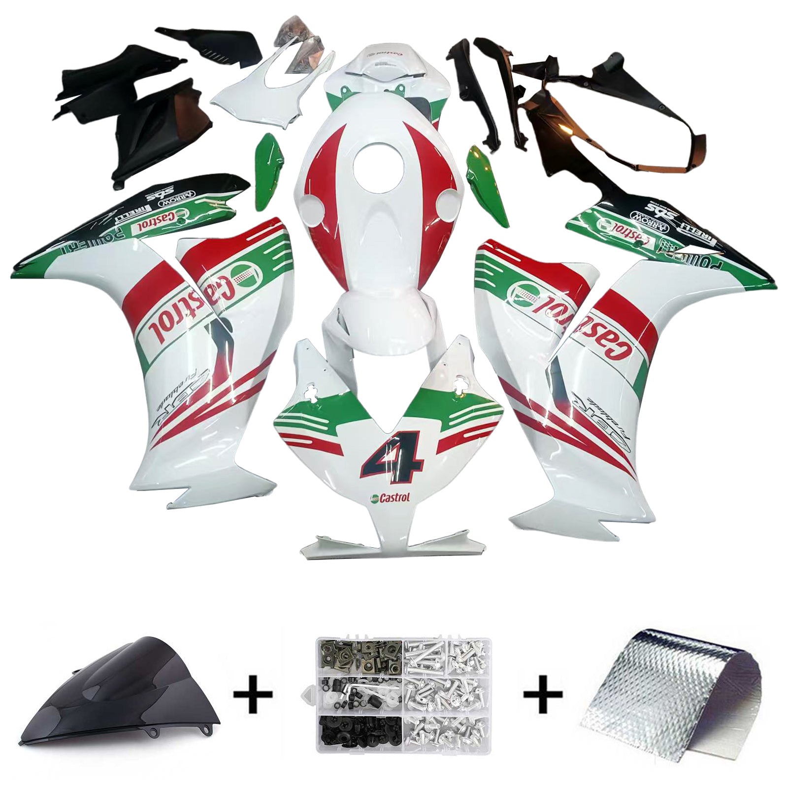 Amotopart 2012-2016 CBR1000RR Honda Red&Green Fairing Kit