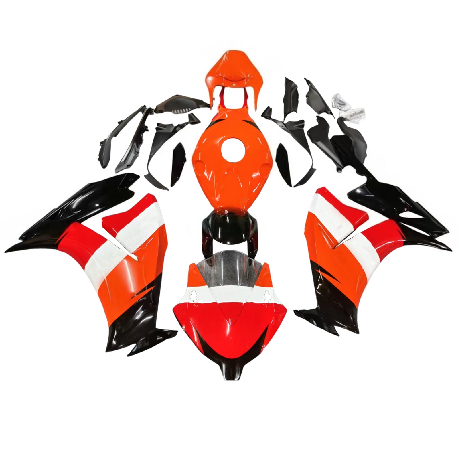 Amotopart 2012-2016 CBR1000RR Honda Rot&Orangefarbenes Verkleidungsset