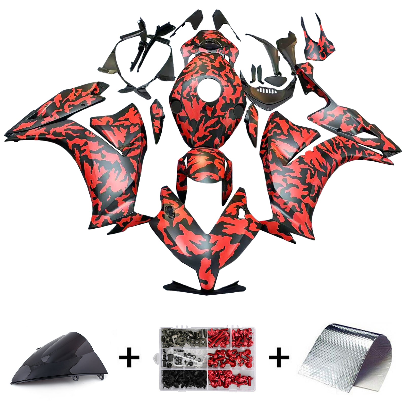 Amotopart 2012-2016 Honda CBR1000RR Black Red Fairing Kit