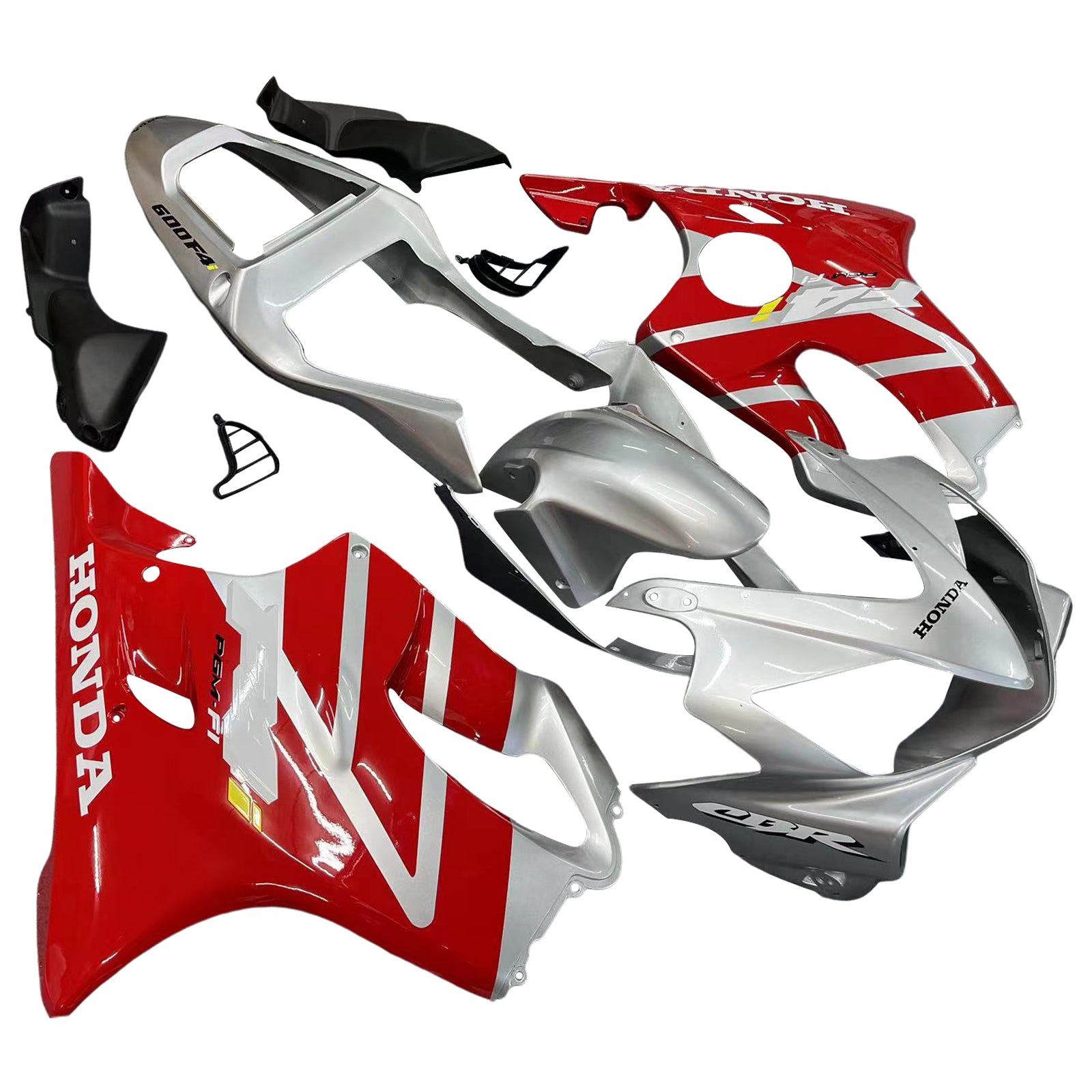 Amotopart 2001-2003 Honda CBR600F4i Fairing Red&Silver  Kit