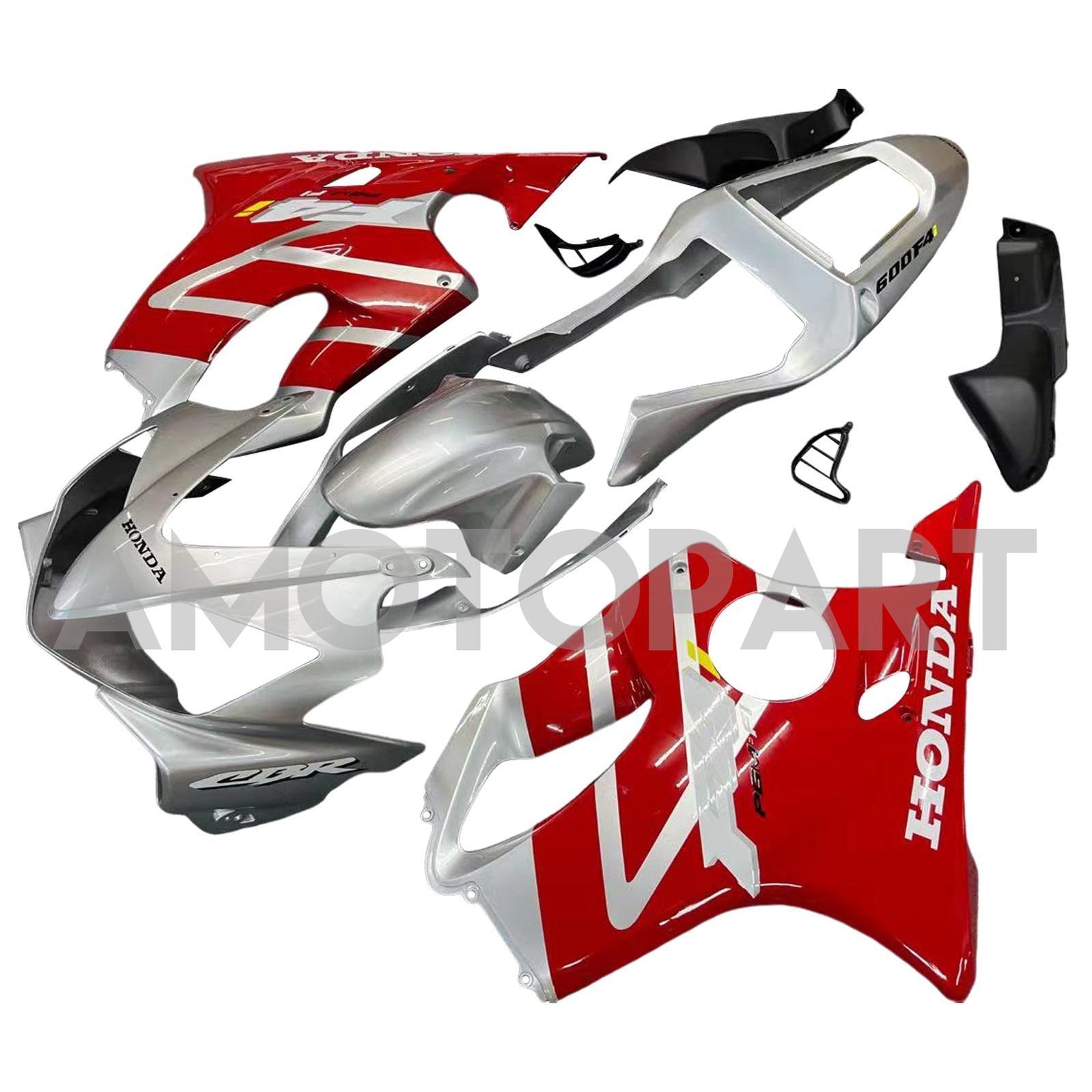 Amotopart 2001-2003 Honda CBR600F4i Fairing Red&Silver  Kit