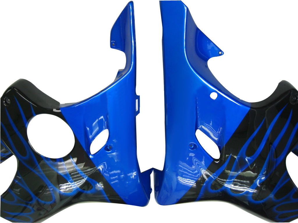 Amotopart 2001-2003 Honda CBR600 F4i Black with Blue Flame Fairing Kit