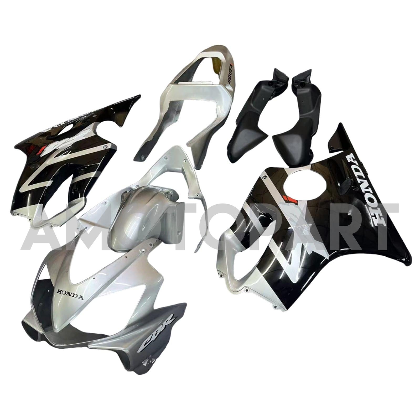 Amotopart 2001-2003 Honda CBR600 F4i Silver&Black Fairing Kit
