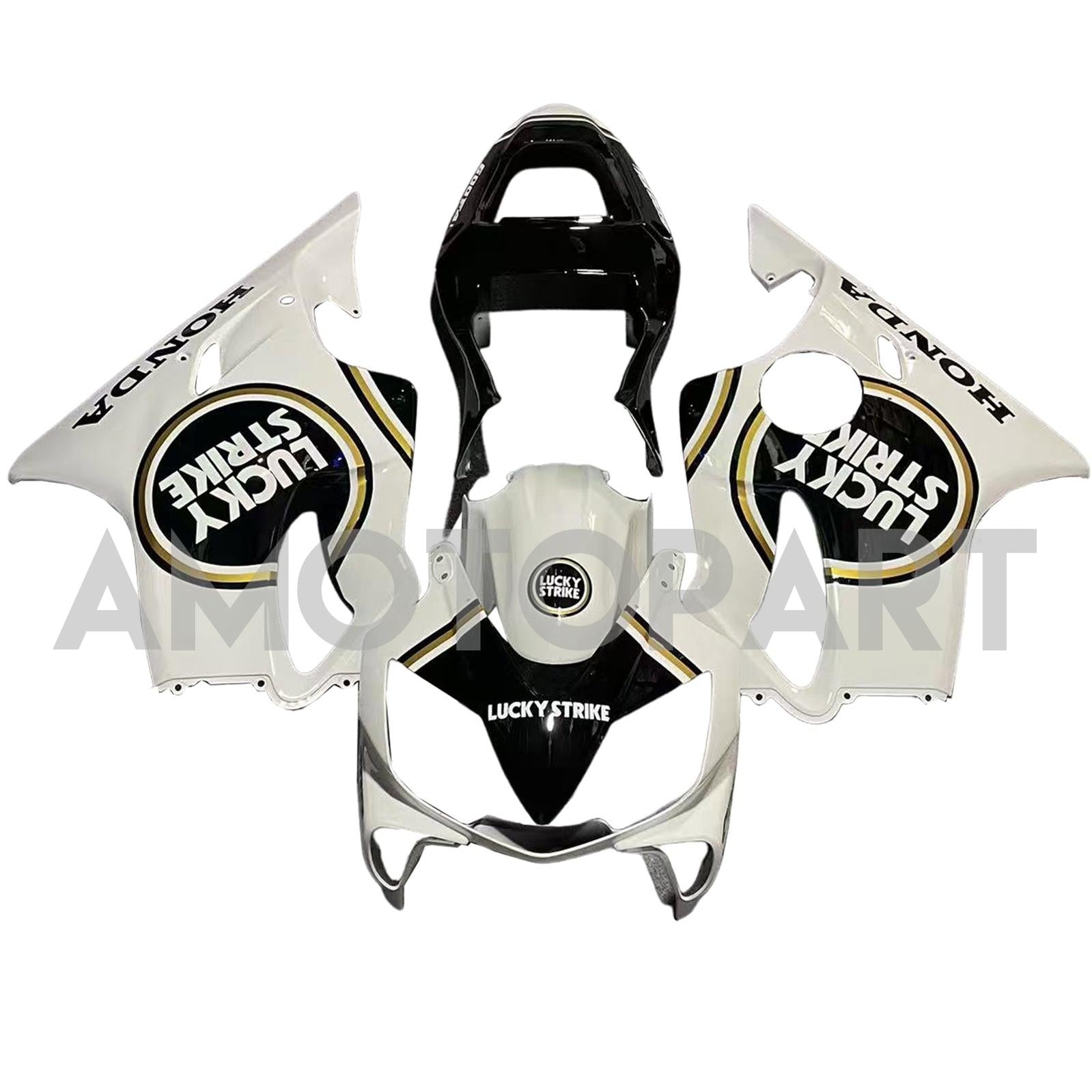 Amotopart 2001-2003 Honda CBR600F4I White & Black Style 2 Lucky Strike Facring Kit