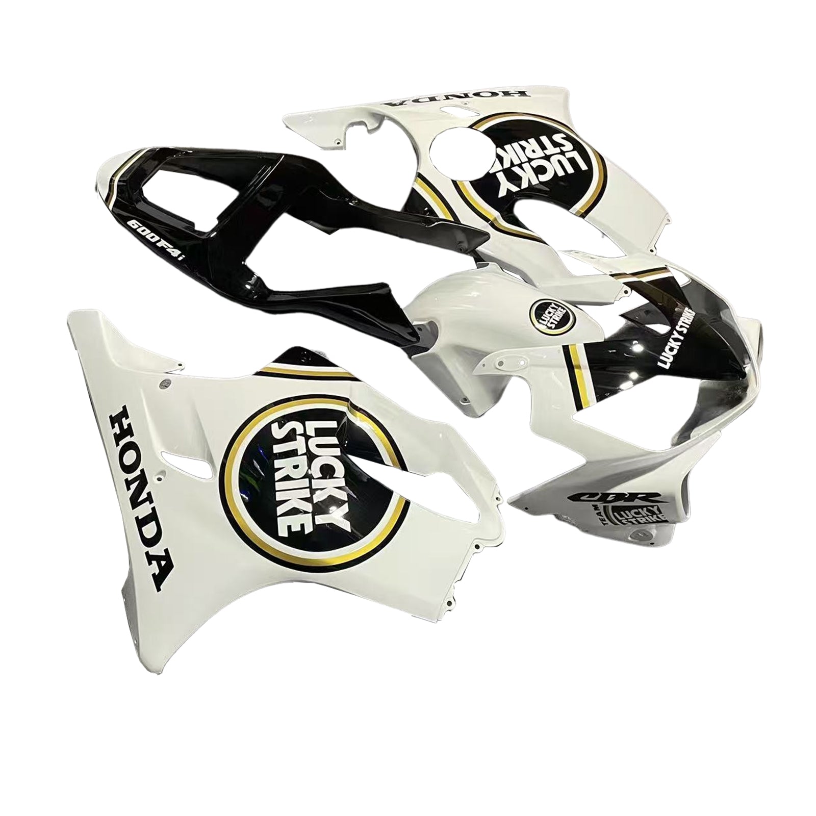 Amotopart 2001-2003 Honda CBR600F4I White & Black Style 2 Lucky Strike Fairing Kit