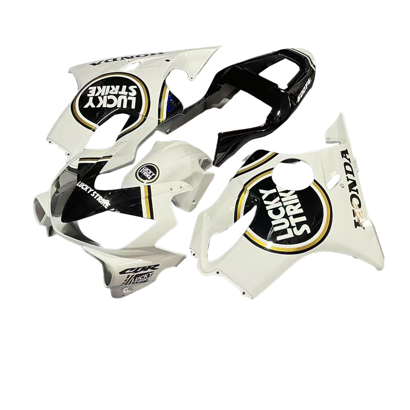 Amotopart 2001-2003 Honda CBR600F4I White & Black Style 2 Lucky Strike Fairing Kit