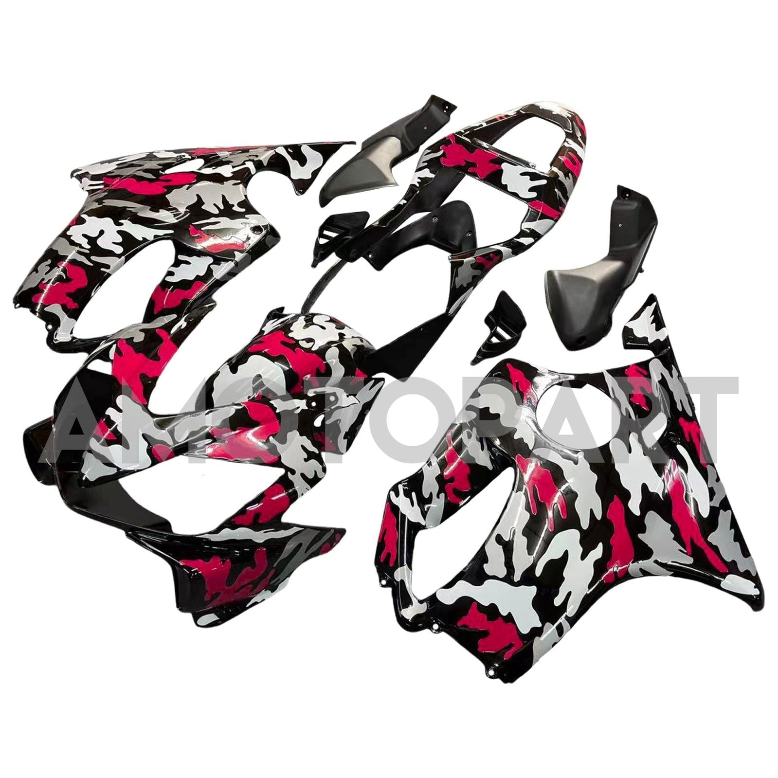 Amotopart 2001-2003 Honda CBR600F4I Fairing Camo Red Kit