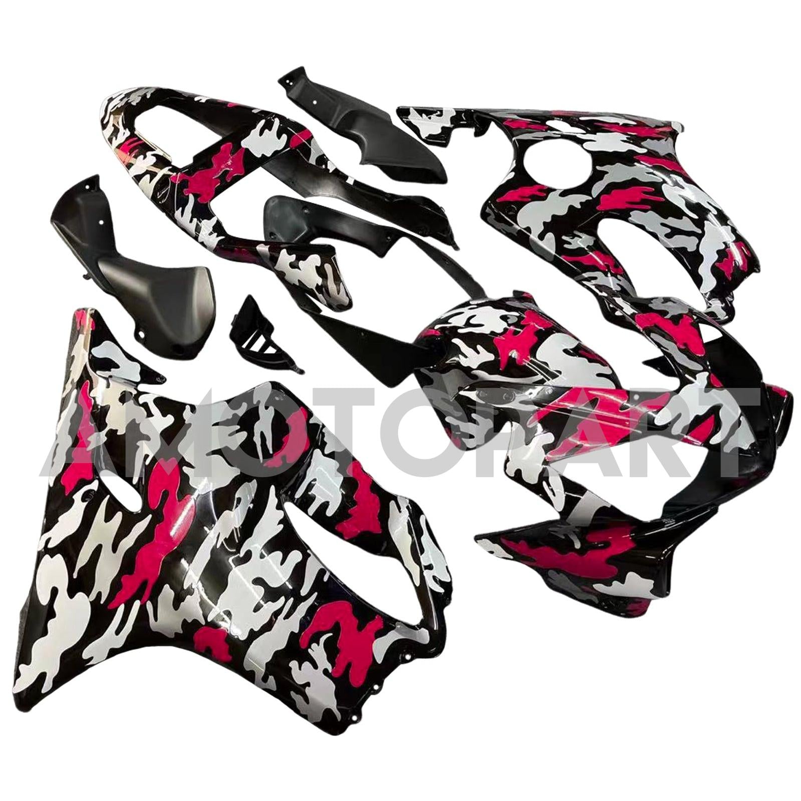 Amotopart 2001-2003 Honda CBR600F4I Fairing Camo Red Kit