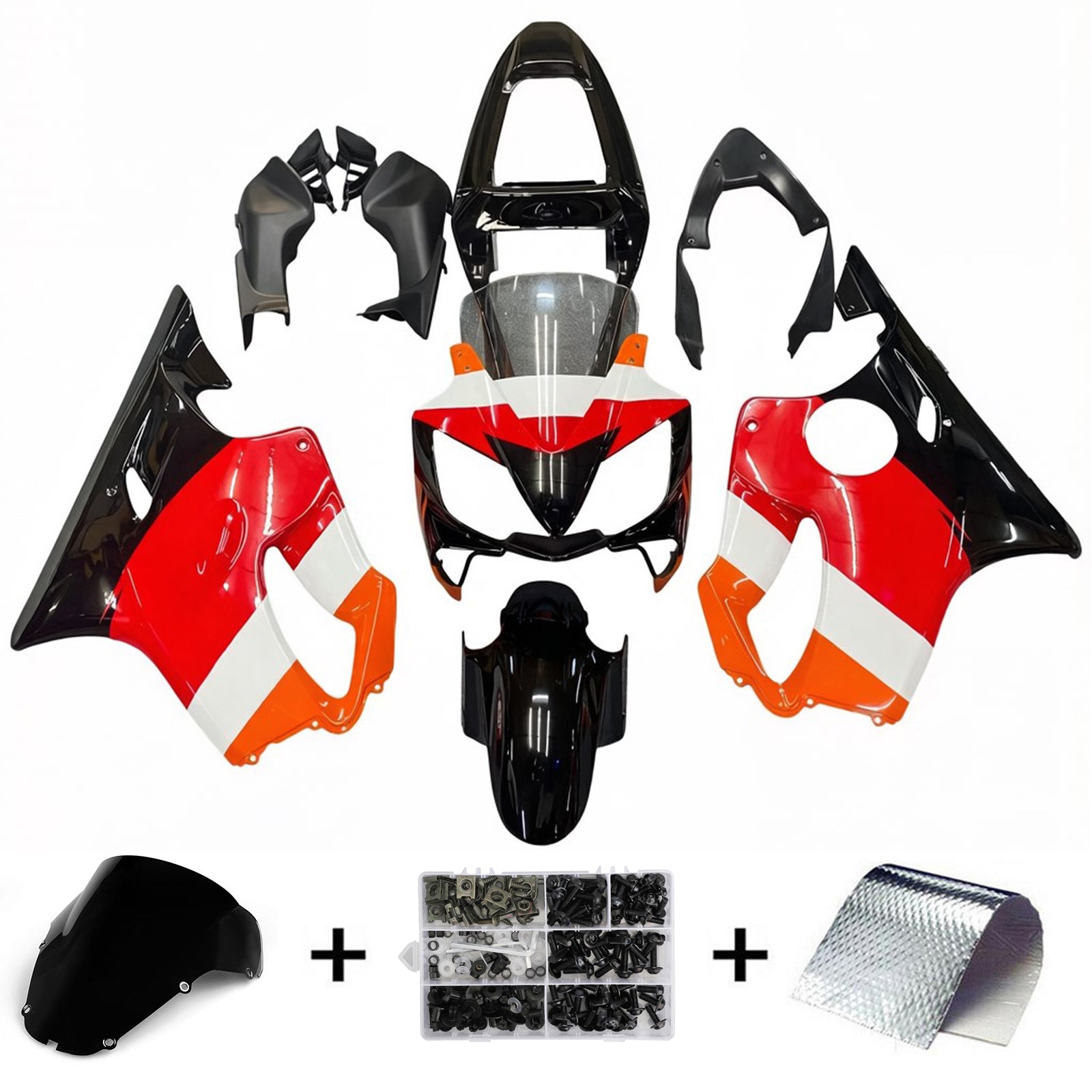 AMOTOPT 2001-2003 HONDA CBR600F4I RED RED & ORANGEM REPJOL KIT
