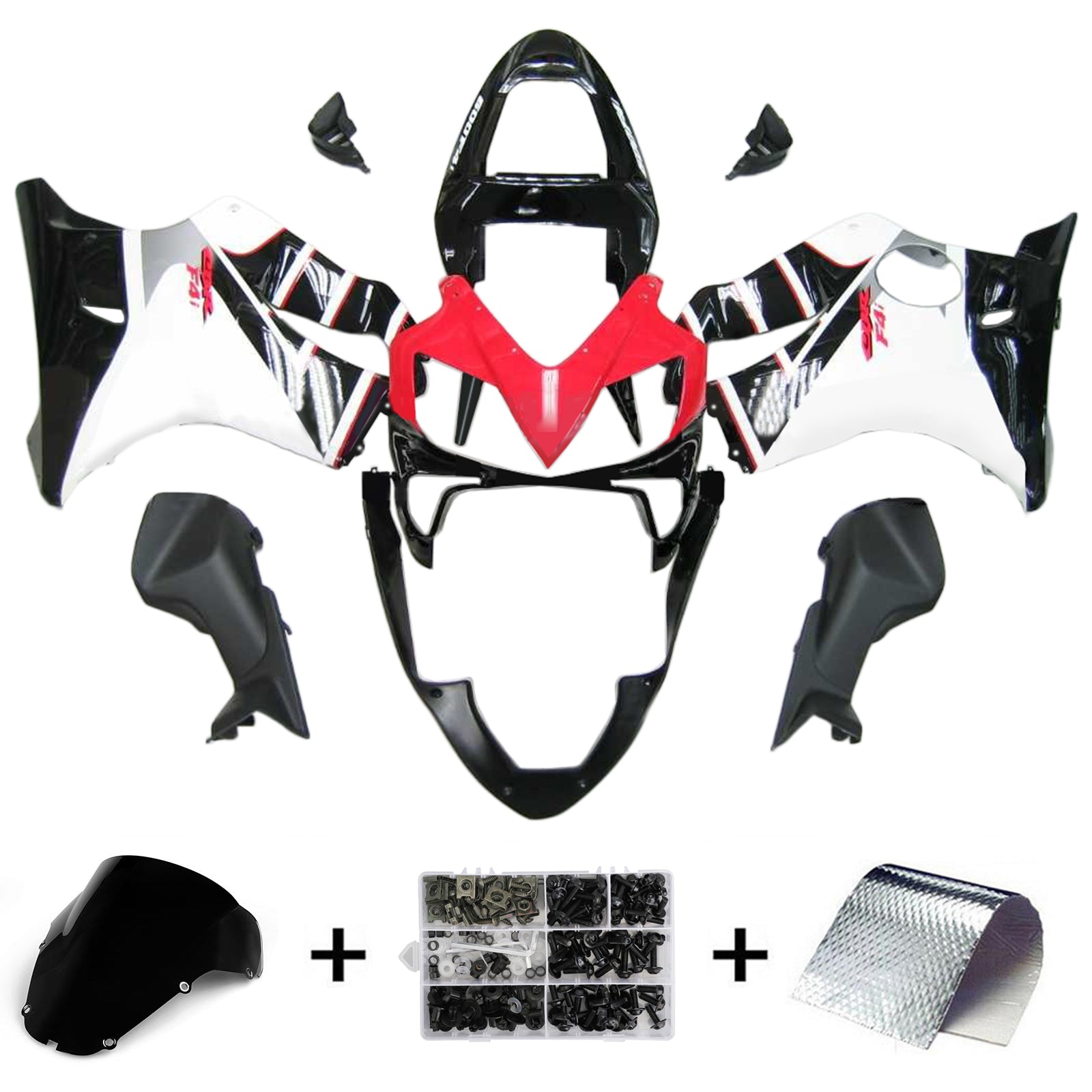 Carenado rojo Amotopart para Honda CBR600F4i 2001-2003&BKit de estilo Lack3
