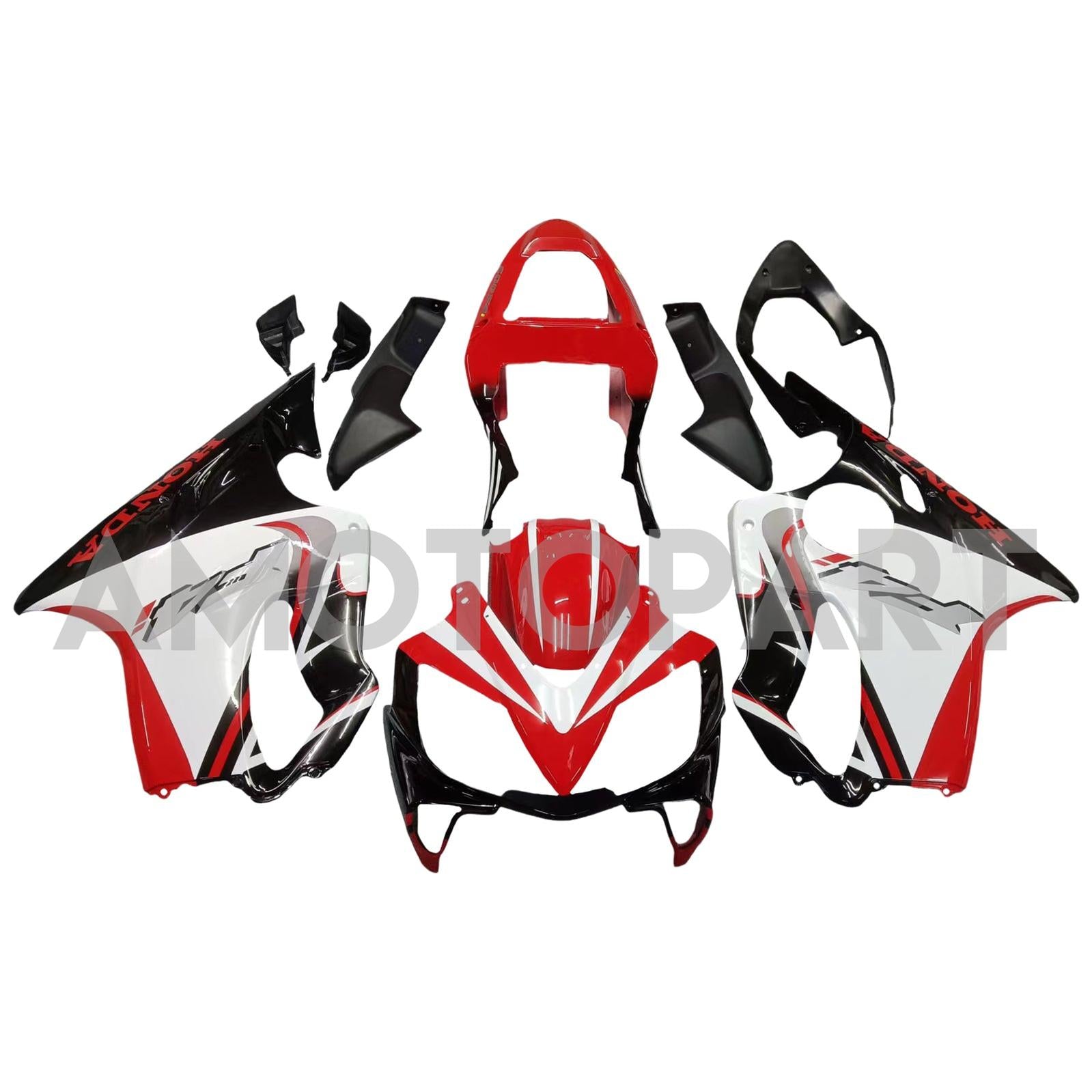 Amotopart 2001-2003 Honda CBR600F4i Fairing Red&Black Style4 Kit