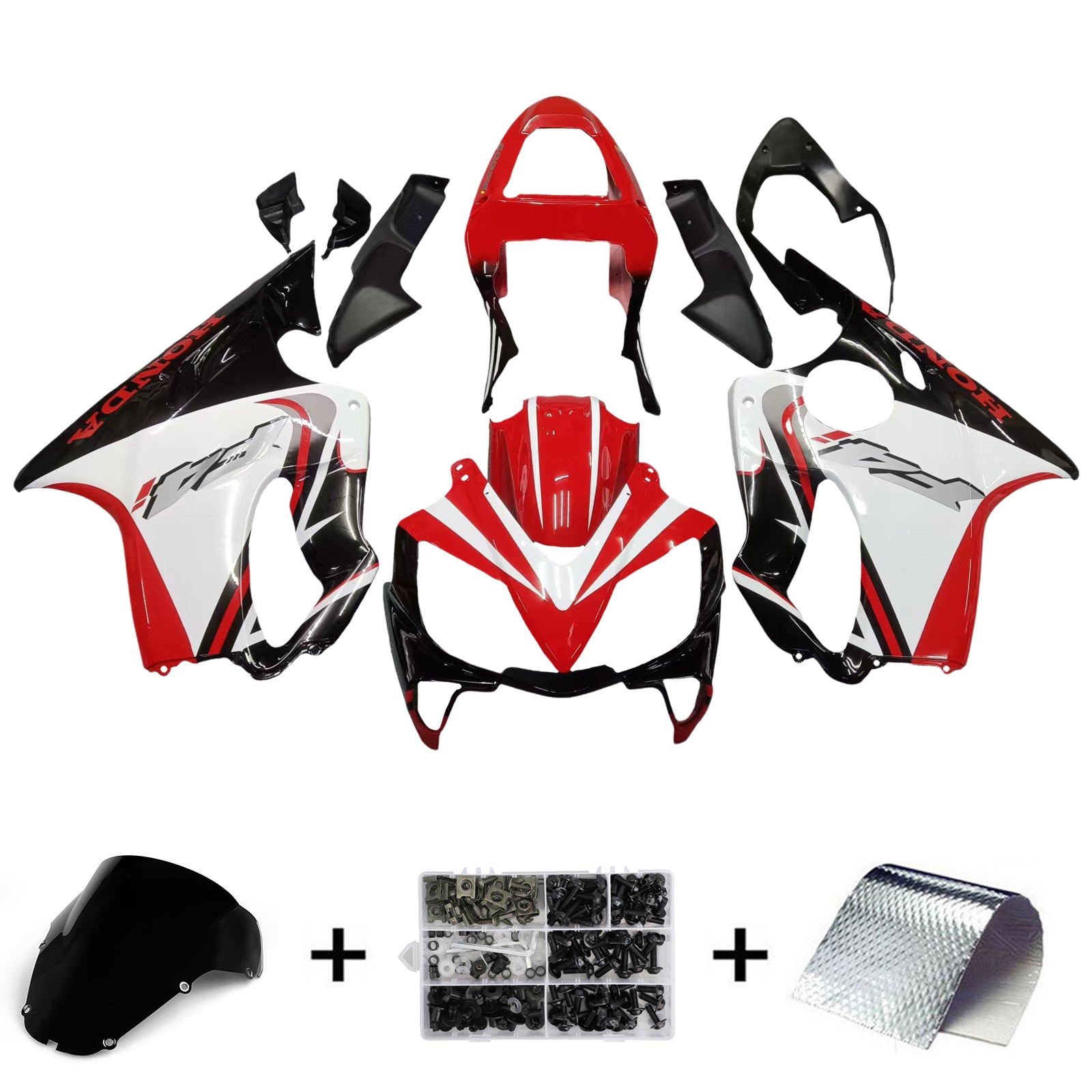 Amotopart 2001-2003 Honda CBR600F4i Fairing Red&Black Style4 Kit