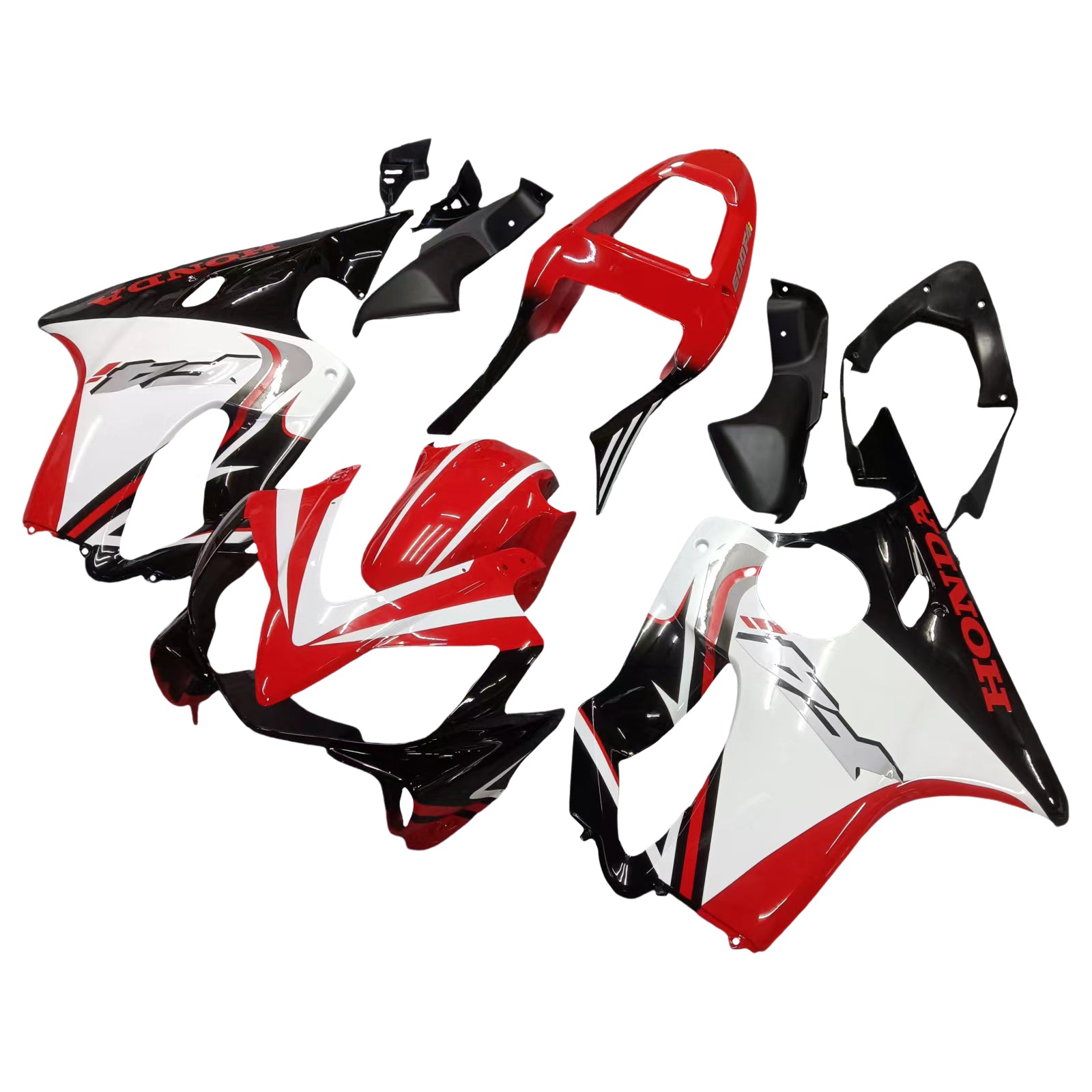 Amotopart 2001-2003 Honda CBR600F4i Kit de carénage rouge et noir Style4