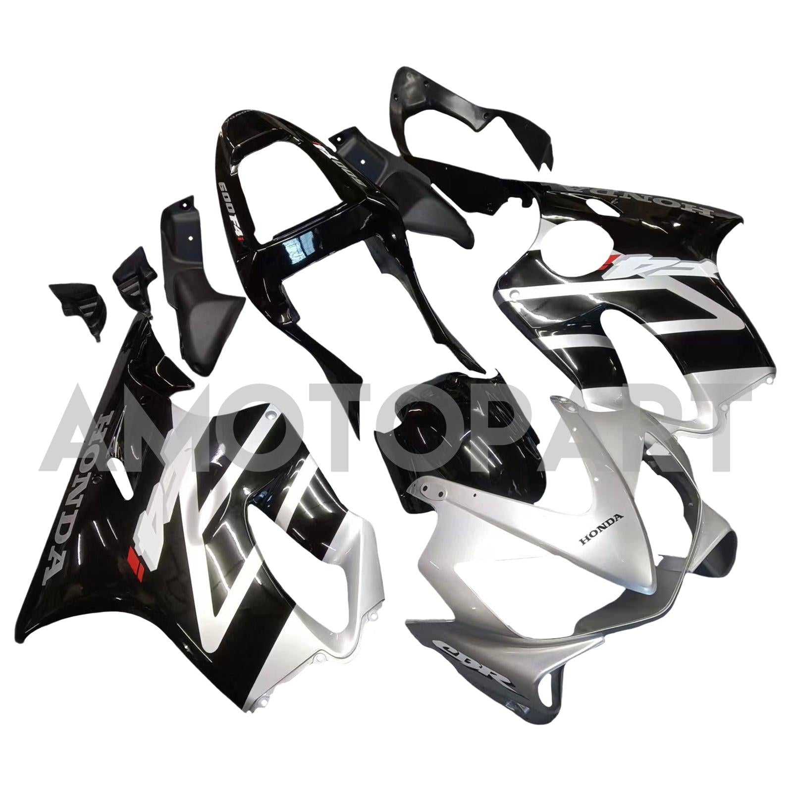 Amotopart 2001-2003 Honda CBR600F4i Fairing Grey&Black Kit