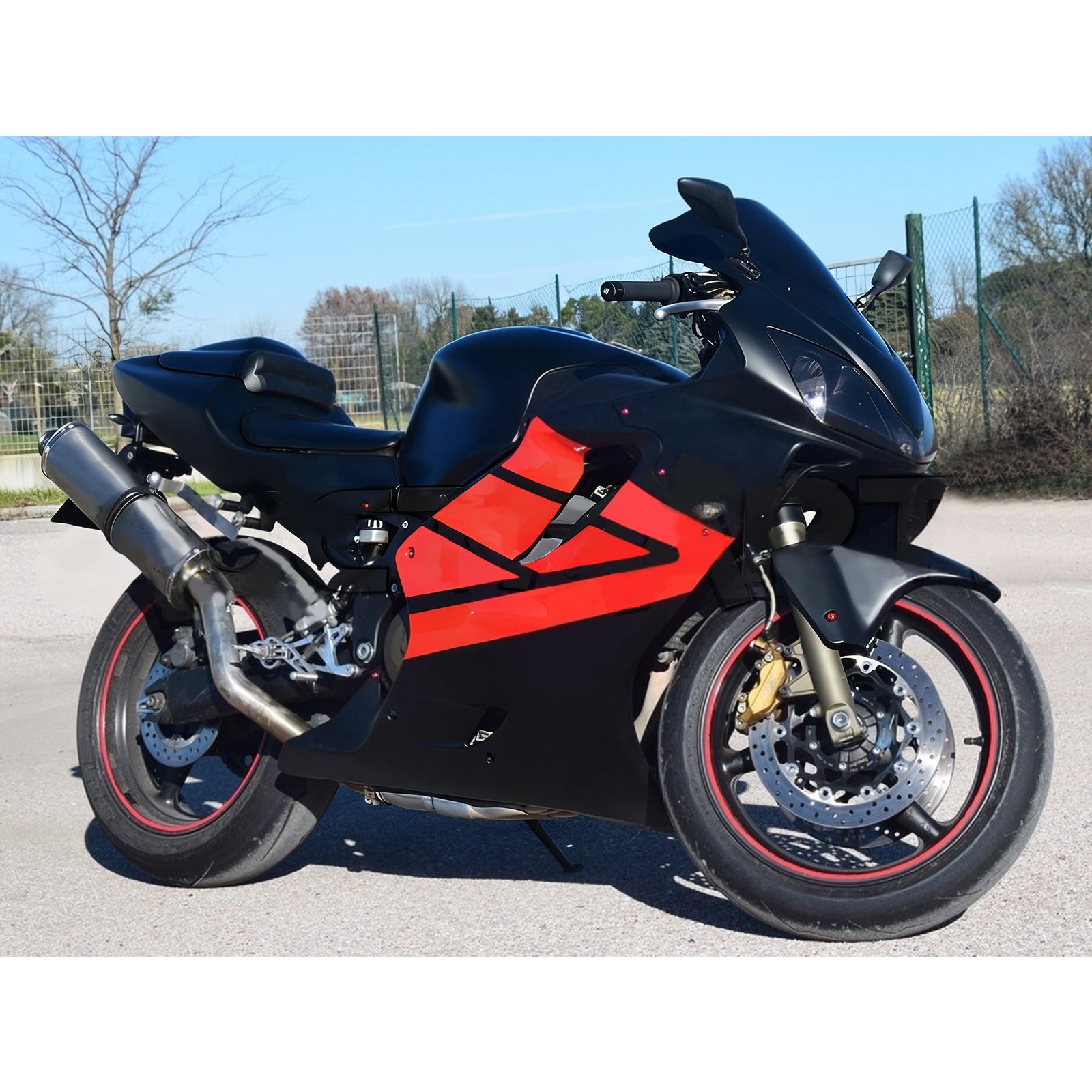 Carenado rojo Amotopart para Honda CBR600F4i 2001-2003&BKit estilo Lack2