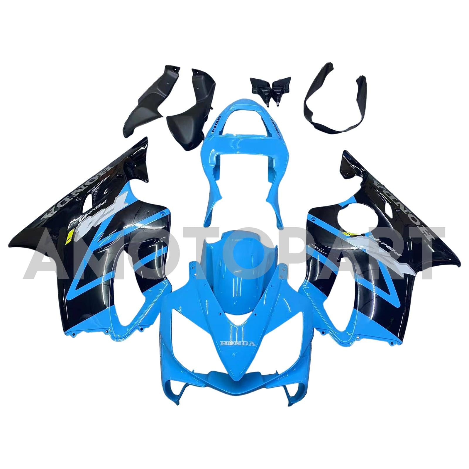 Amotopart 2001-2003 Honda CBR600F4i Fairing Blue & Black Kit
