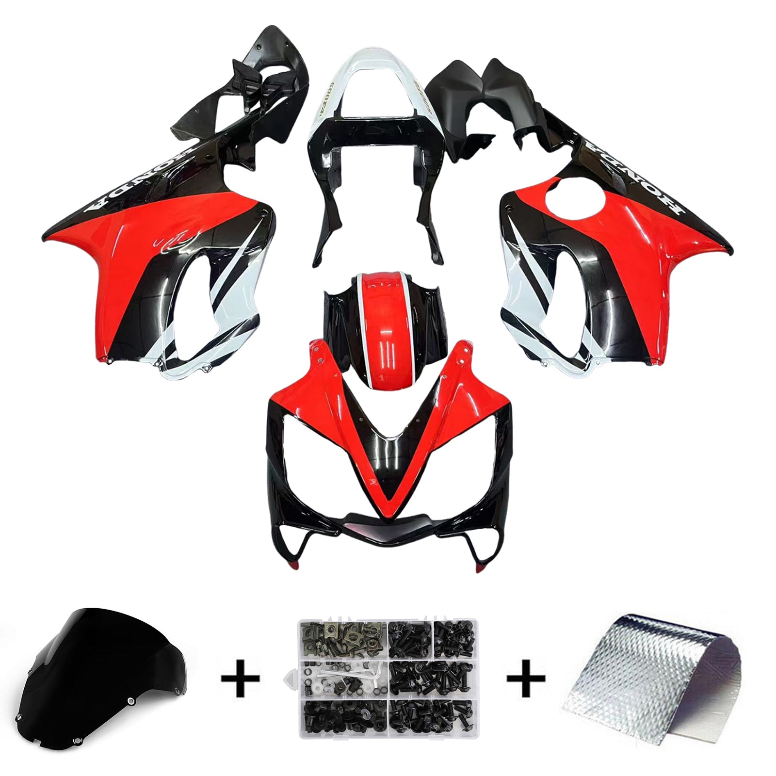 Amotopart 2001-2003 Honda CBR600F4i Fairing Red&Black Style1 Kit