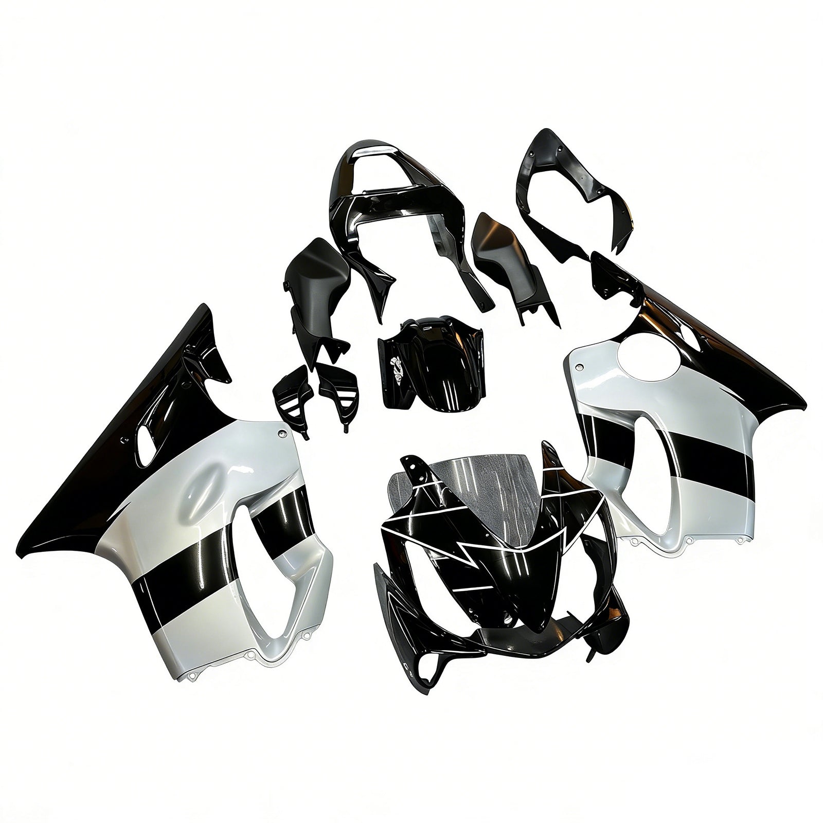 Amotopart 2001-2003 CBR600 F4i Honda Black&Silver Fairing Kit