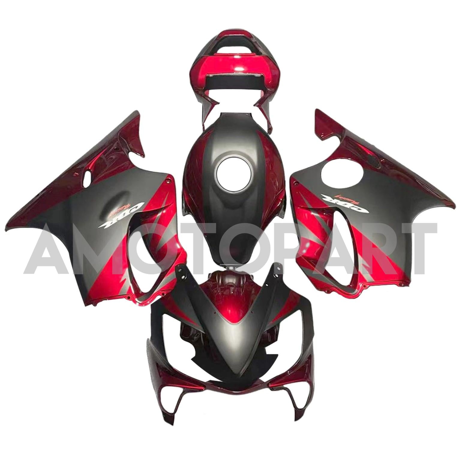 Amotopart 2001–2003 CBR600 F4i Honda, mattschwarz &Verkleidungssatz in glänzendem Rot