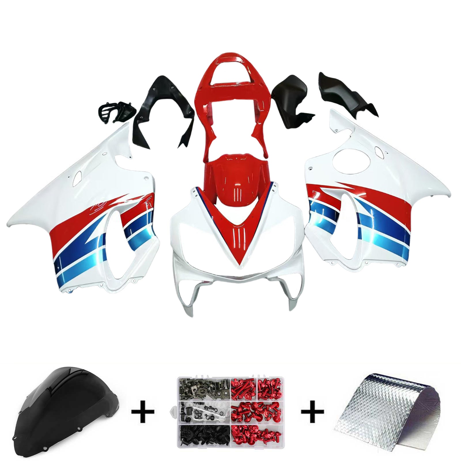 Amotopart 2001-2003 CBR600 F4i Honda Blue&Red Style3 Fairing Kit