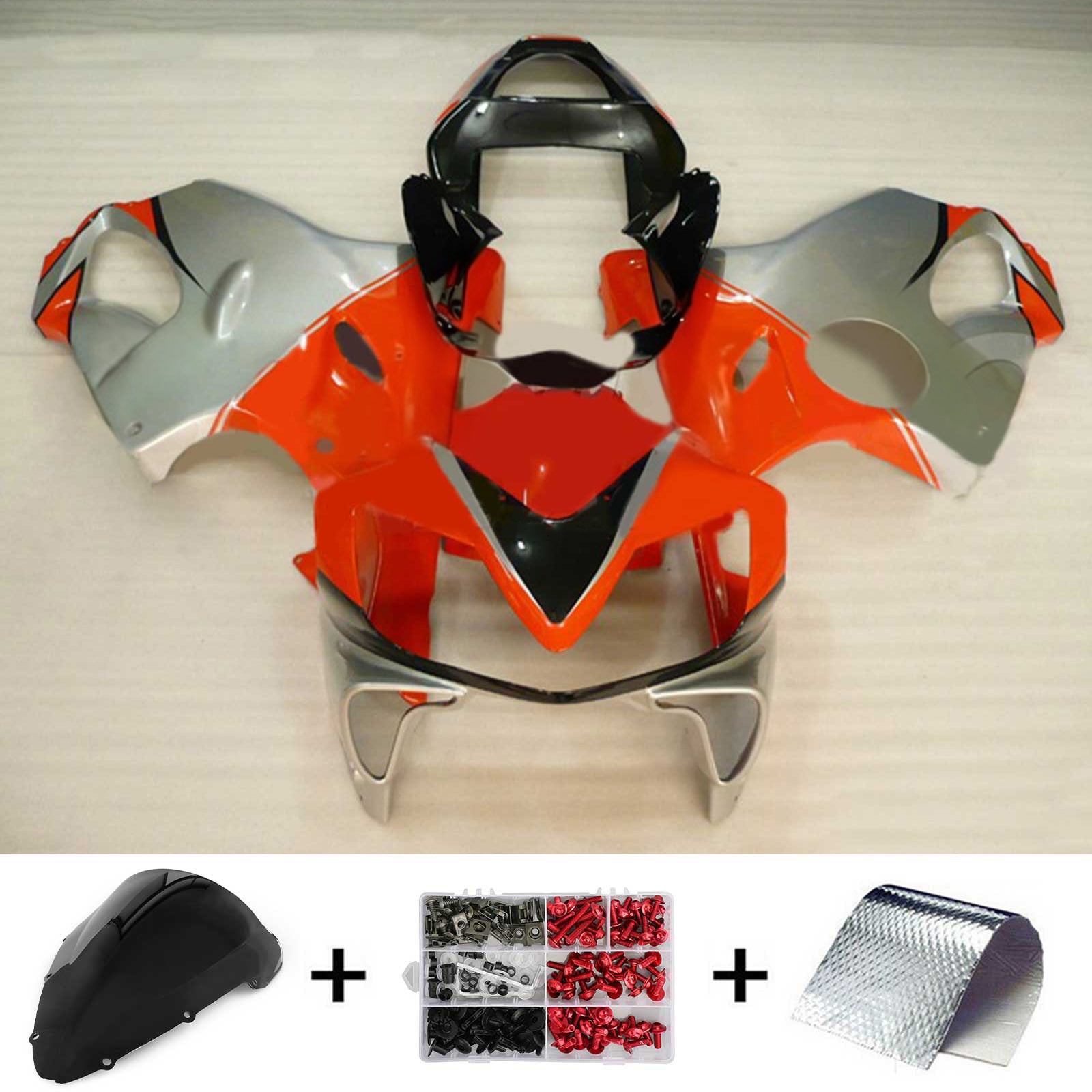 Amotopart 2001-2003 CBR600 F4I Honda Orange & Grey Fairing Kit