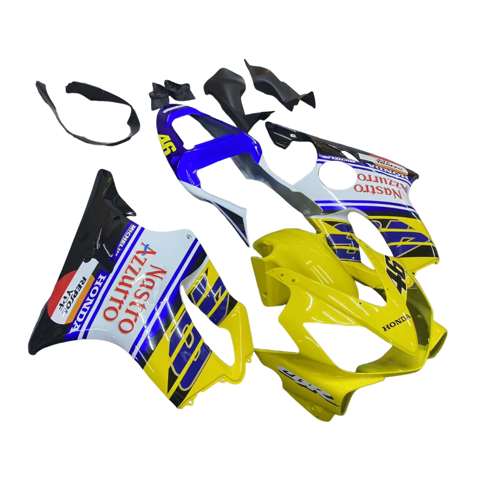 Amotopart 2001-2003 CBR600 F4i Honda Yellow&Blue Fairing Kit