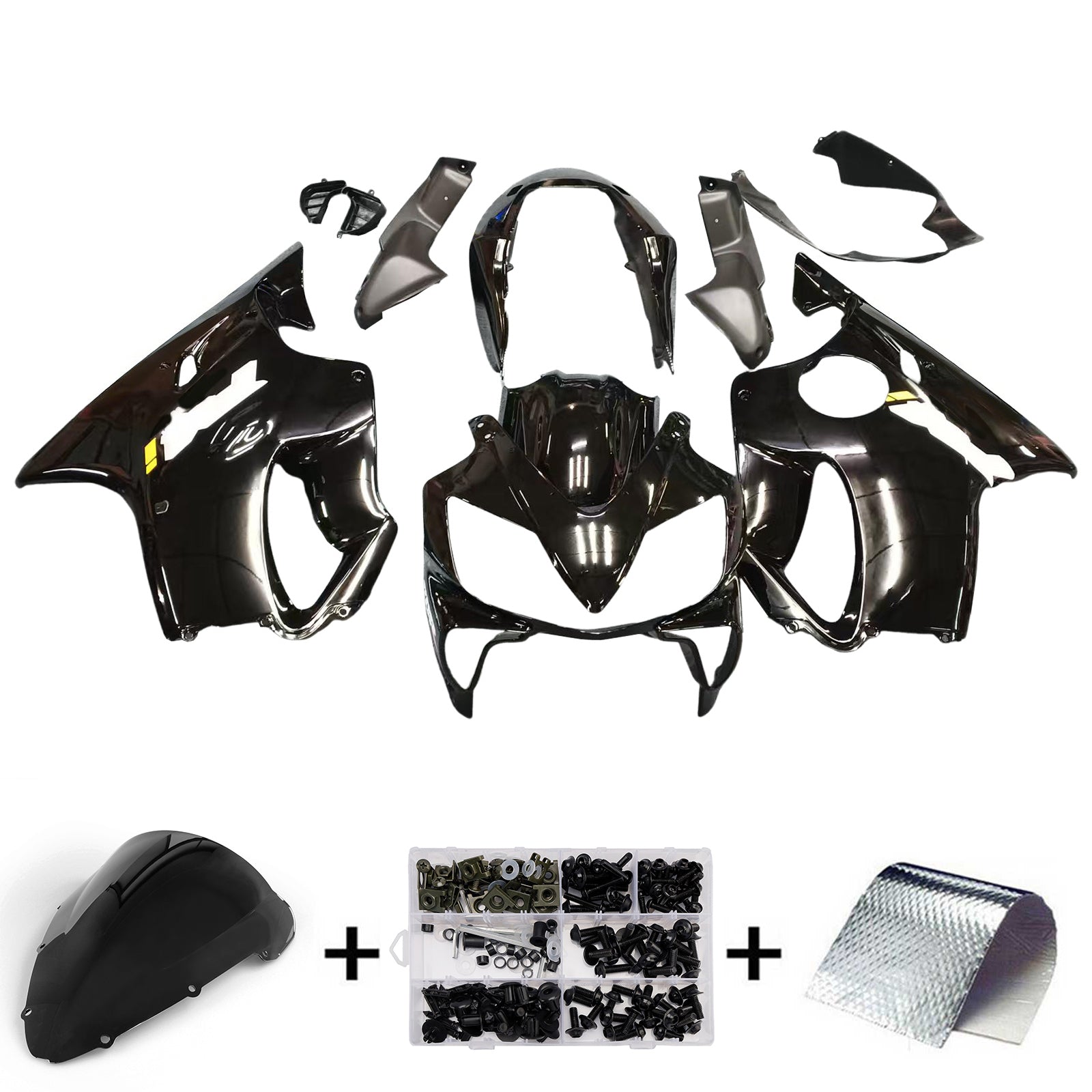 Amotopart 2004-2007 Honda CBR 600 F4i Fairings Black Kit